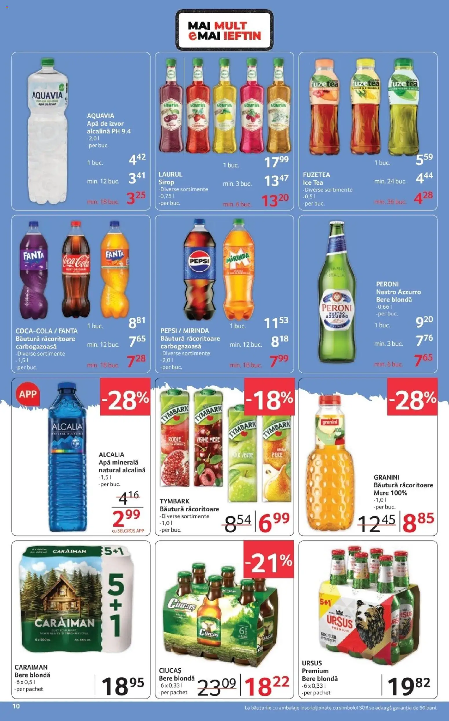 Catalog Selgros 23 Ianuarie - 4 Februarie 2026 | Pagina 10 | Produse: Amerikan servis, Bere, Ice tea, Apă