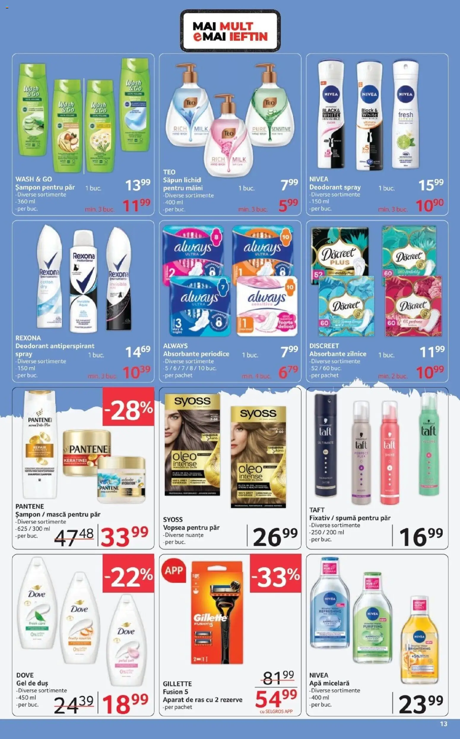 Catalog Selgros 23 Ianuarie - 4 Februarie 2026 | Pagina 13 | Produse: Duș, Deodorant, Antiperspirant, Absorbante