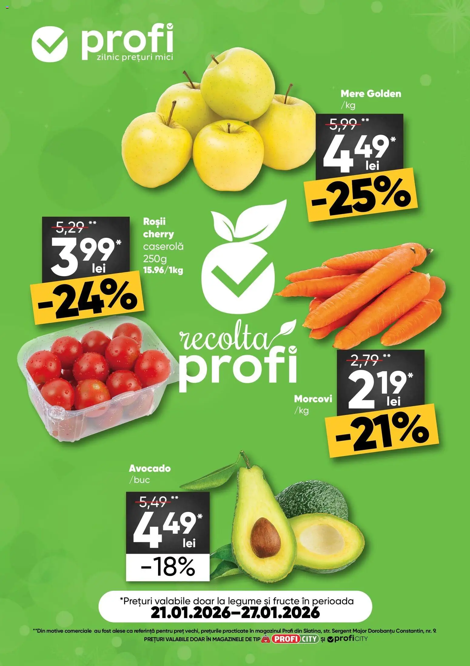 Catalog Profi 21 - 26 Ianuarie 2026 | Pagina 1 | Produse: Mici, Roșii, Avocado, Fructe