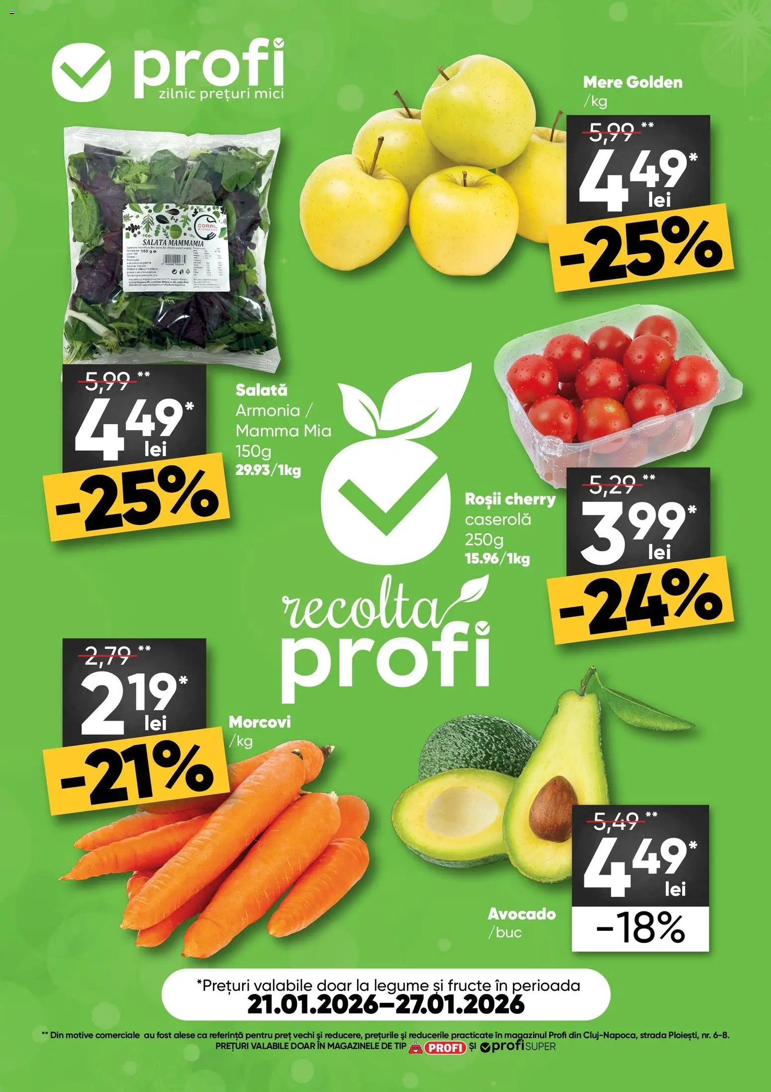 Catalog Profi 21 - 26 Ianuarie 2026 | Pagina 1 | Produse: Mici, Mere, Salată, Avocado
