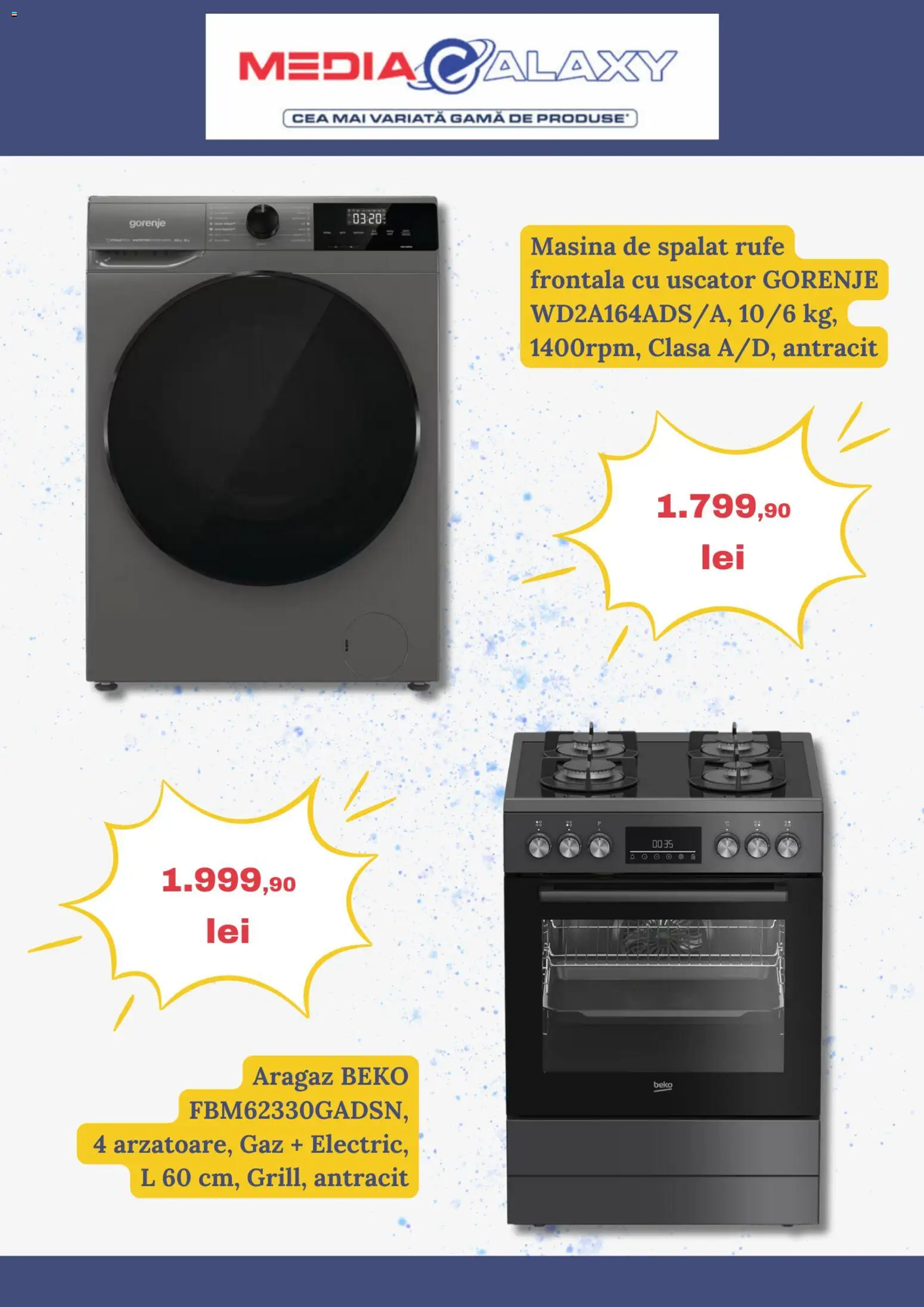 Catalog Media Galaxy 22 - 27 Ianuarie 2026 | Pagina 6 | Produse: Mașină De Spălat, Uscător, Aragaz