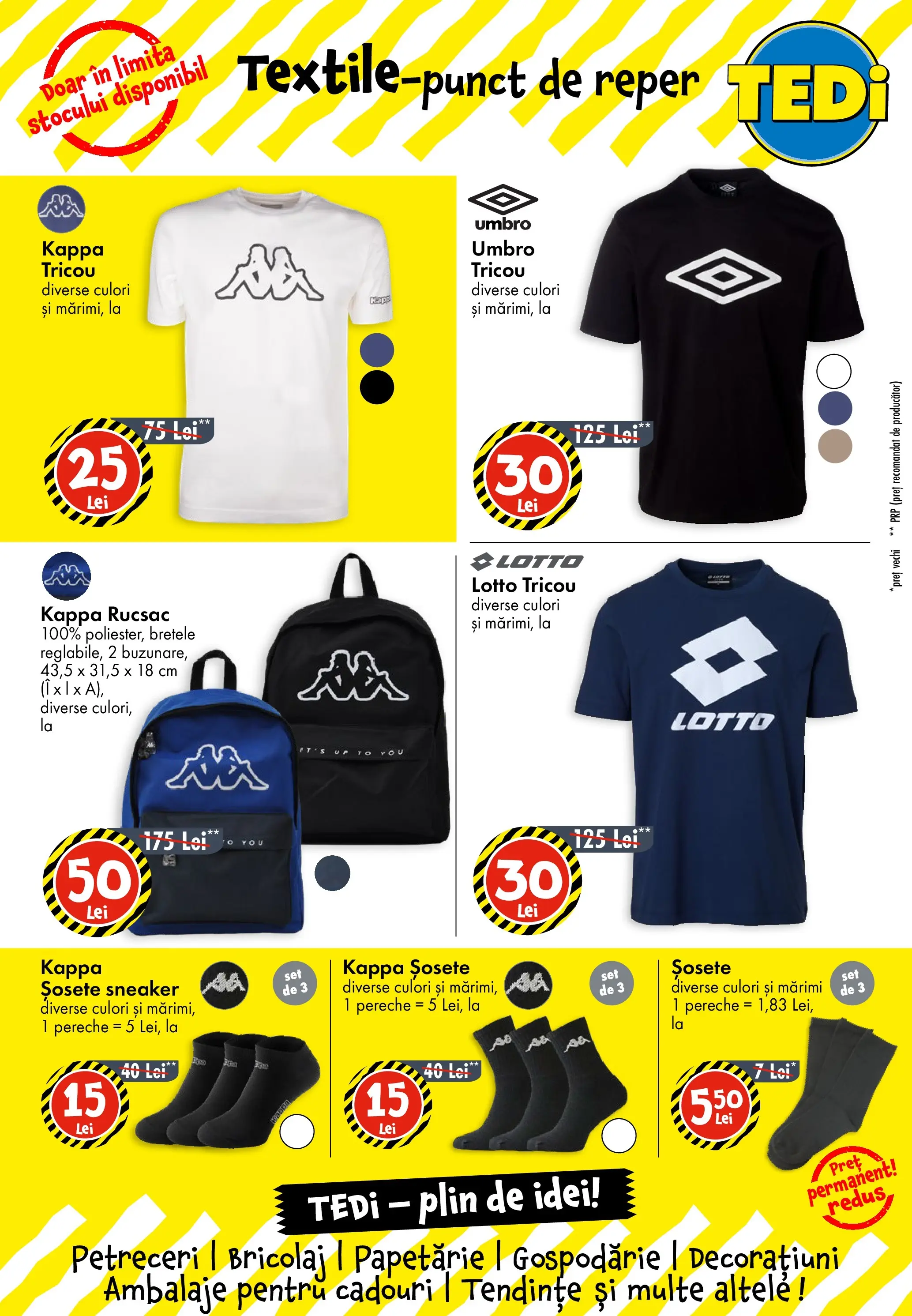Catalog TEDi 27 Ianuarie - 2 Februarie 2026 | Pagina 2 | Produse: Tricou, Șosete, Rucsac