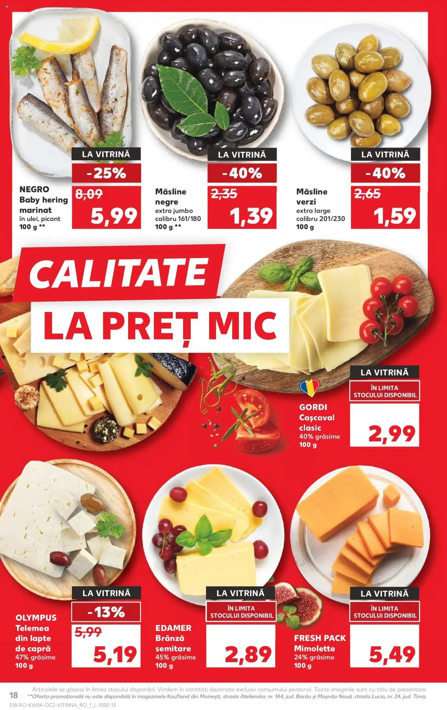 Catalog Kaufland 21 - 26 Ianuarie 2026 | Pagina 18 | Produse: Hijyenik ped, Măsline, Lapte, Brânză
