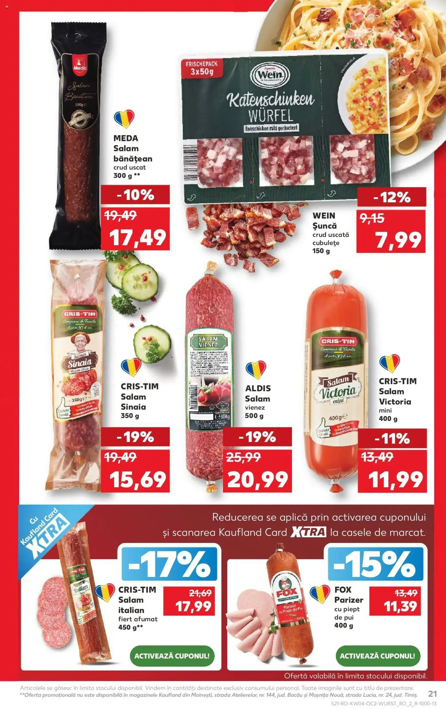 Catalog Kaufland 21 - 26 Ianuarie 2026 | Pagina 21 | Produse: Hacıyatmaz Kedi Oyuncağı, Salam, Șuncă, Parizer