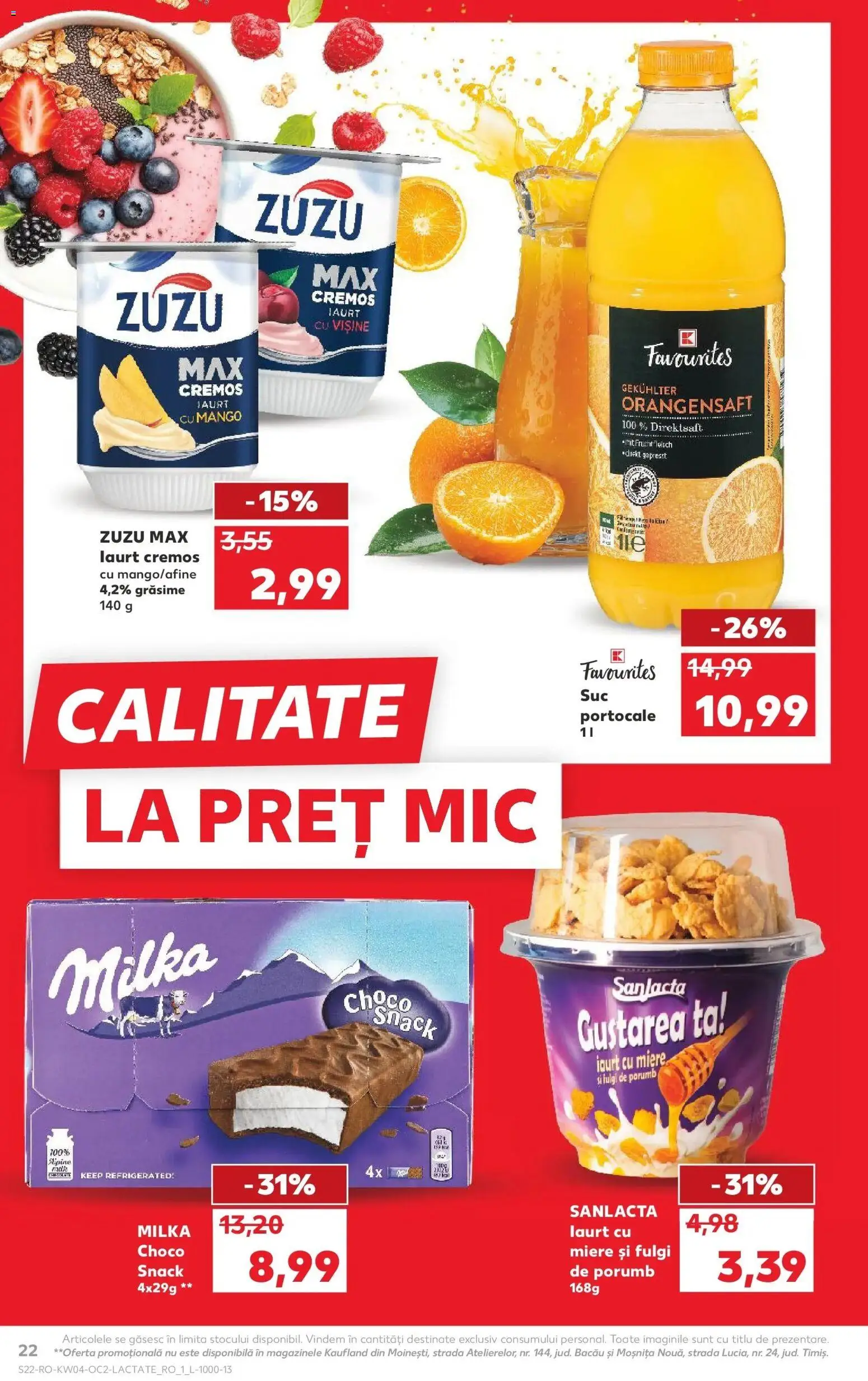 Catalog Kaufland 21 - 26 Ianuarie 2026 | Pagina 22 | Produse: Suc, Portocale, Porumb, Mango