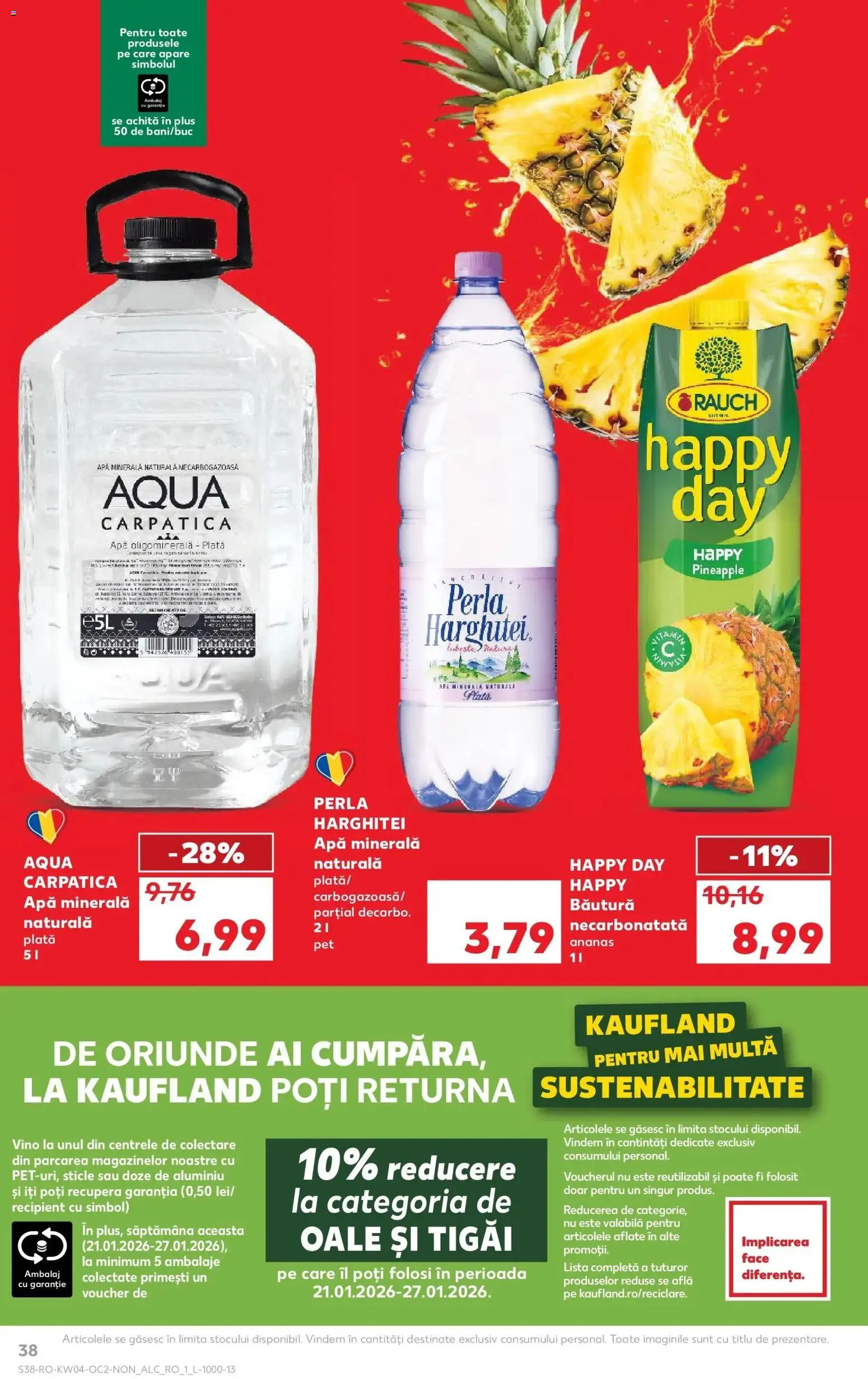 Catalog Kaufland 21 - 26 Ianuarie 2026 | Pagina 38 | Produse: Yazı tahtası kalemi, Ananas, Apă