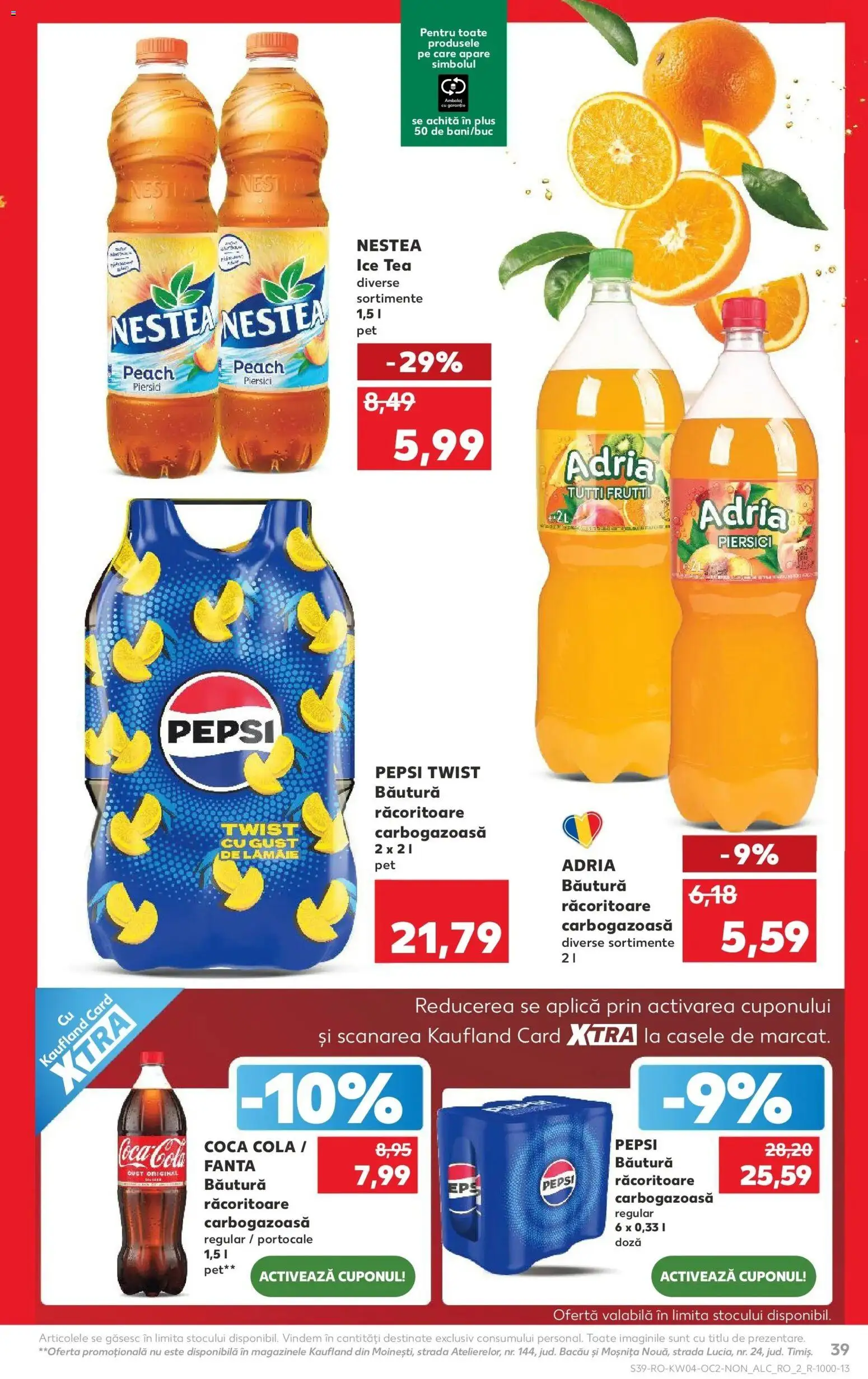 Catalog Kaufland 21 - 26 Ianuarie 2026 | Pagina 39 | Produse: Amerikan servis, Portocale, Ice tea, Lămâie
