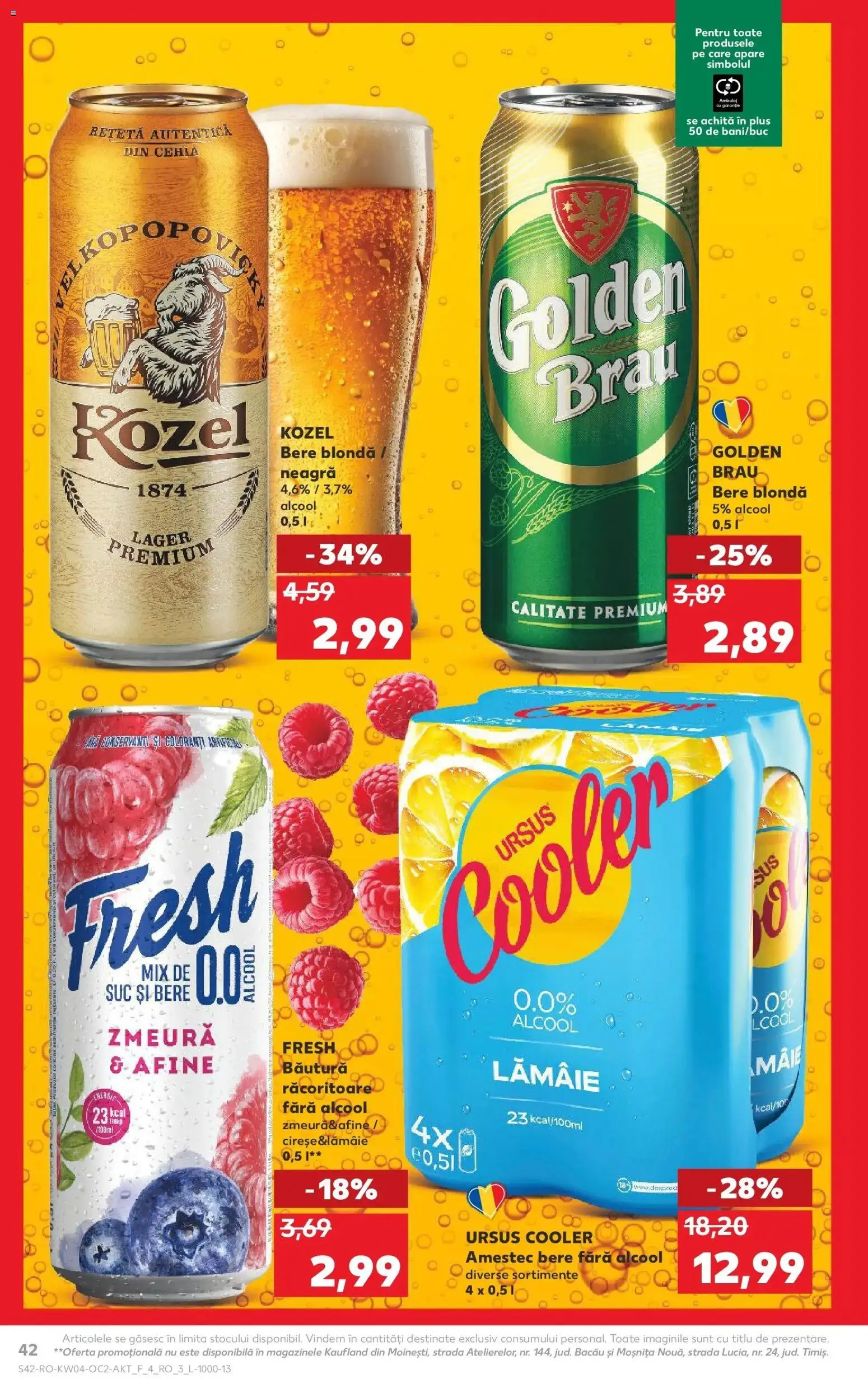 Catalog Kaufland 21 - 26 Ianuarie 2026 | Pagina 42 | Produse: Atıştırmalık, Zmeură, Suc, Bere