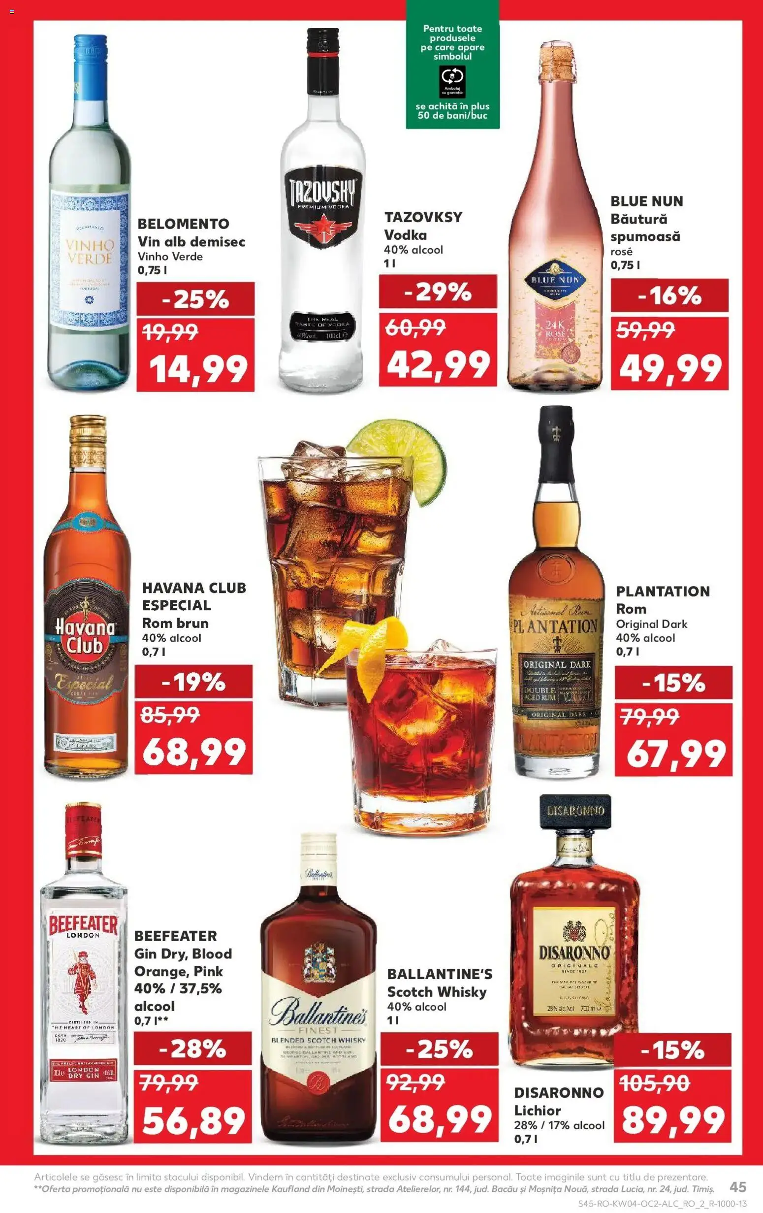 Catalog Kaufland 21 - 26 Ianuarie 2026 | Pagina 45 | Produse: Lichior, Rom, Gin, Vodka
