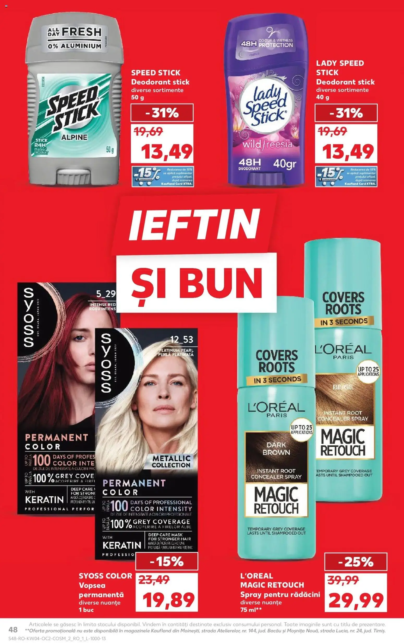 Catalog Kaufland 21 - 26 Ianuarie 2026 | Pagina 48 | Produse: Vopsea, Concealer, Deodorant