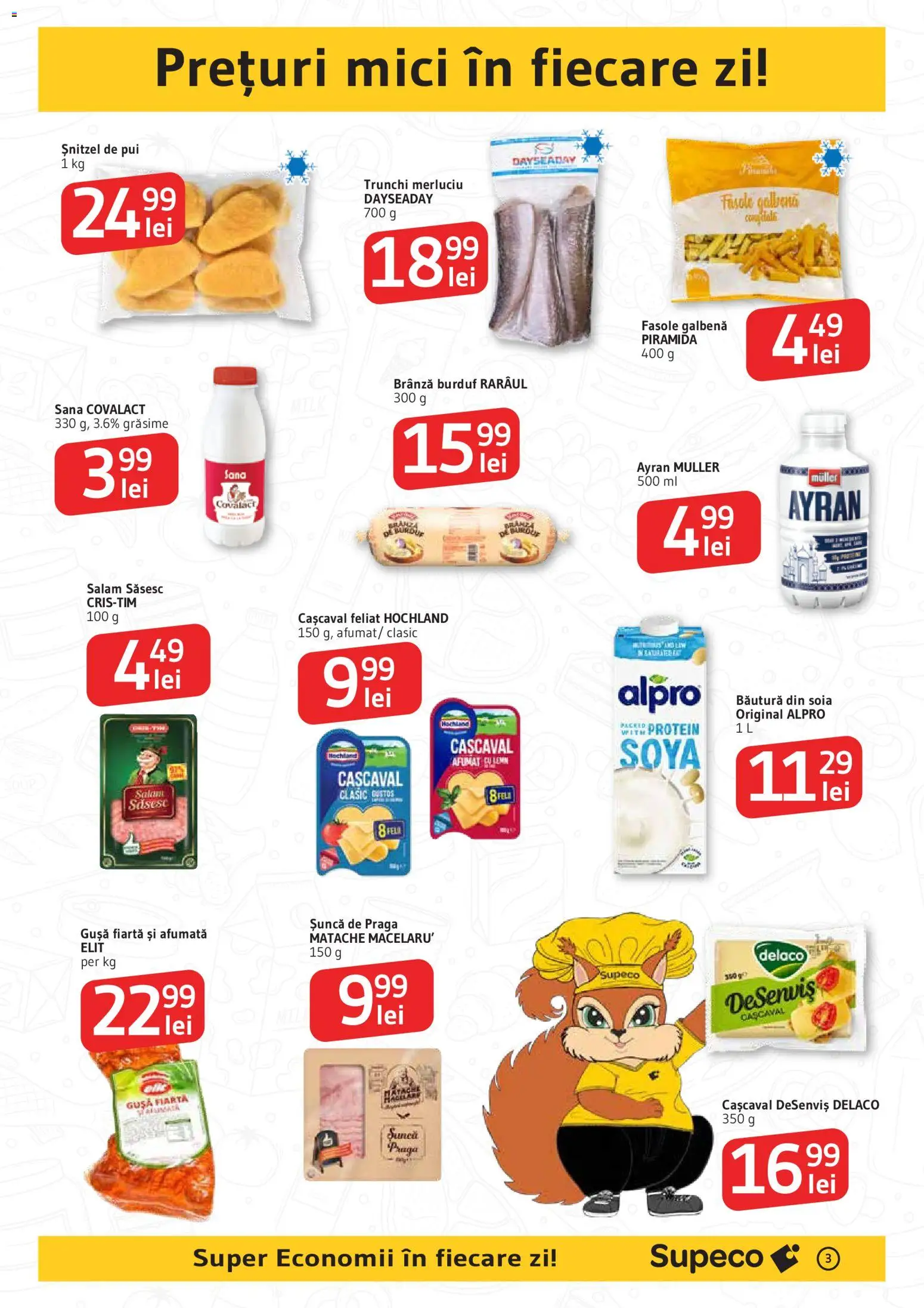 Catalog Supeco 22 Ianuarie - 3 Februarie 2026 | Pagina 3 | Produse: Light Kedi Konservesi, Hacıyatmaz Kedi Oyuncağı, Brânză, Salam