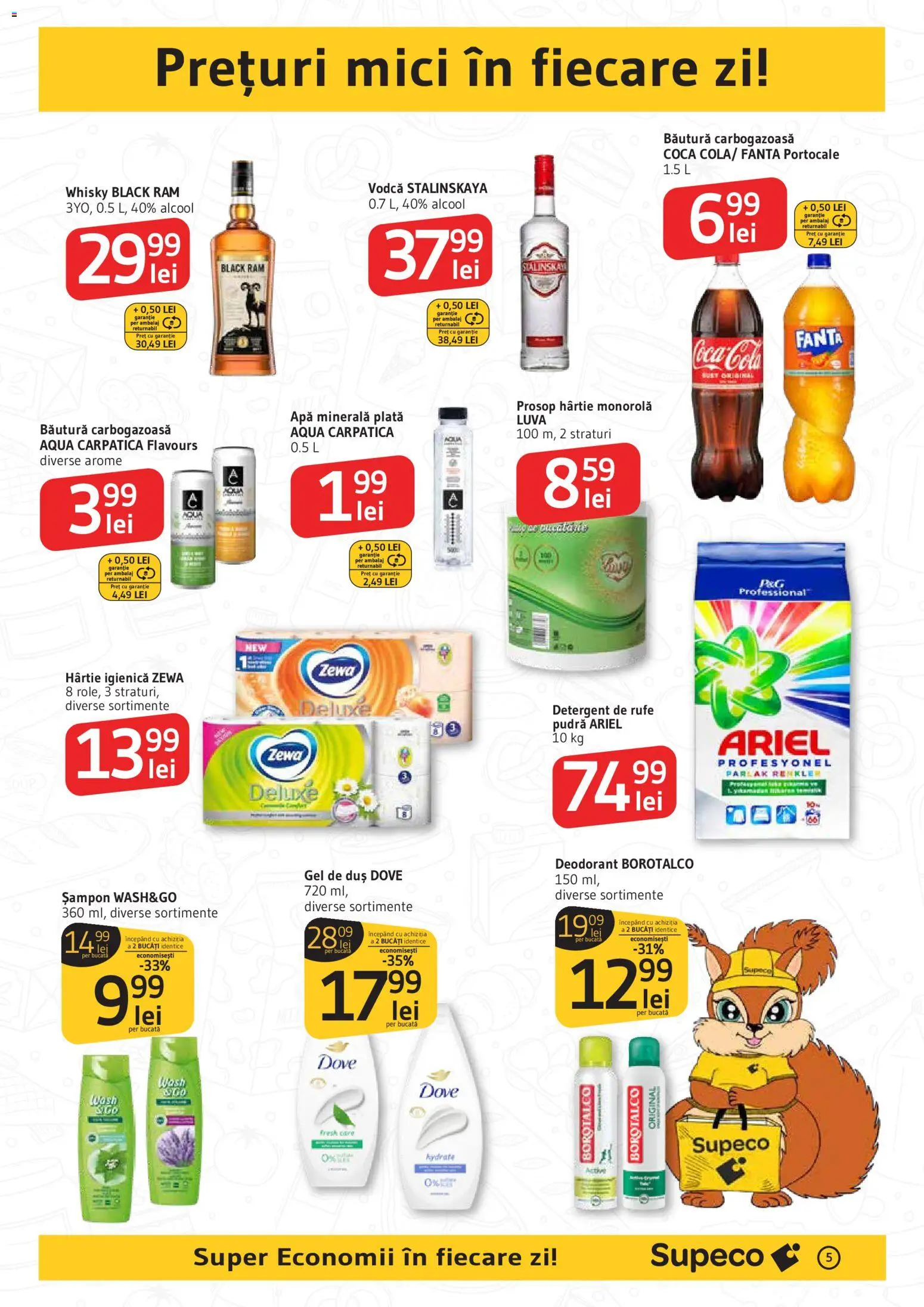 Catalog Supeco 22 Ianuarie - 3 Februarie 2026 | Pagina 5 | Produse: Yazı tahtası kalemi, Mici, Șampon, Apă