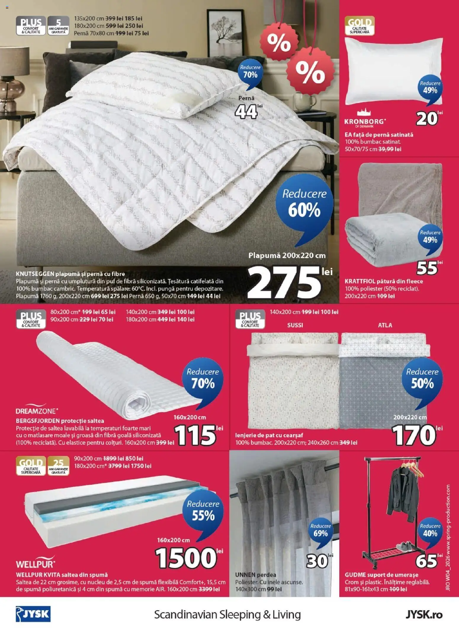Catalog JYSK 24 Ianuarie - 21 Februarie 2026 | Pagina 16 | Produse: Memorie, Pat, Saltea, Pătură