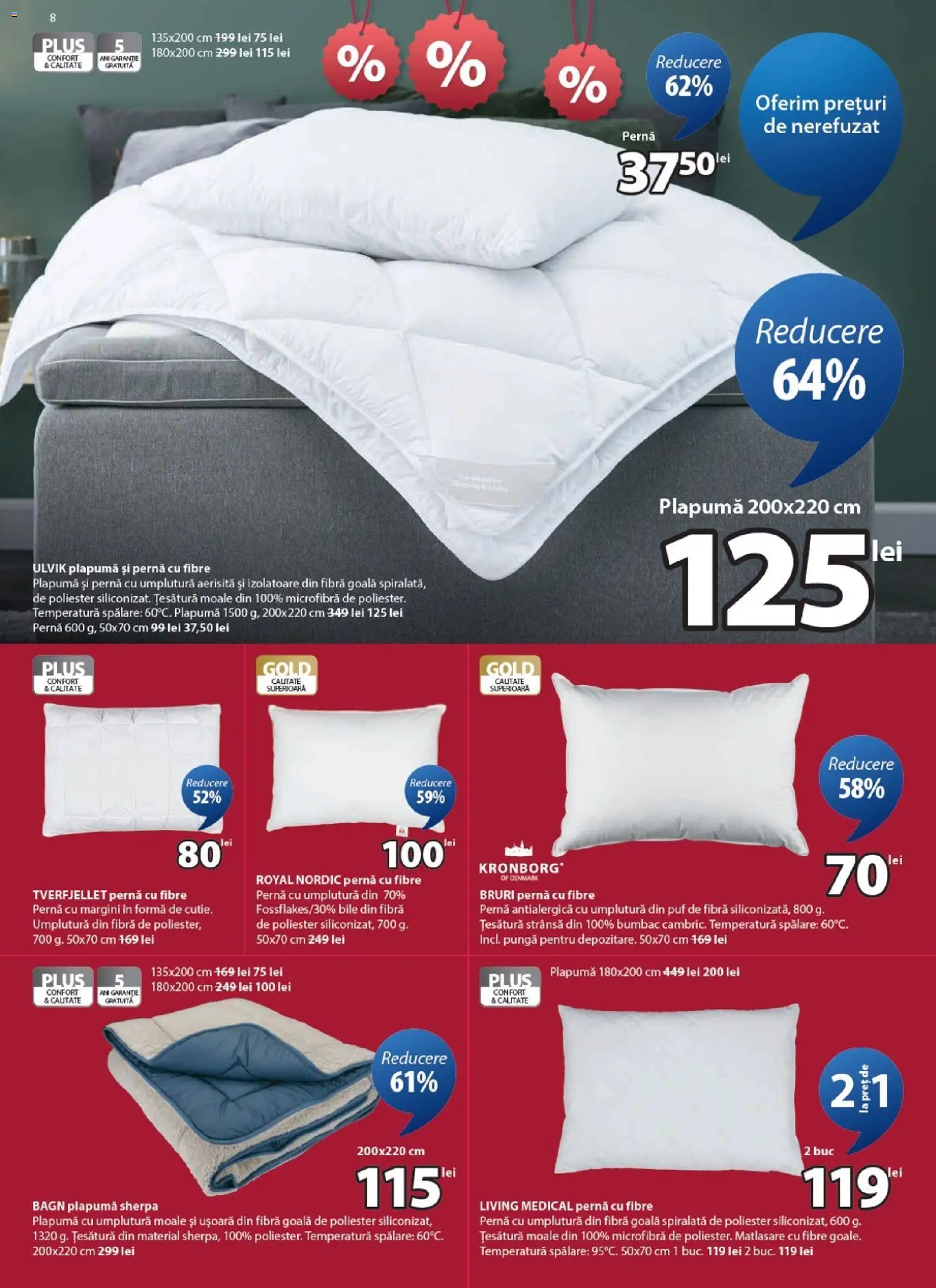 Catalog JYSK 24 Ianuarie - 21 Februarie 2026 | Pagina 8 | Produse: Pungă, Pernă, Plapumă