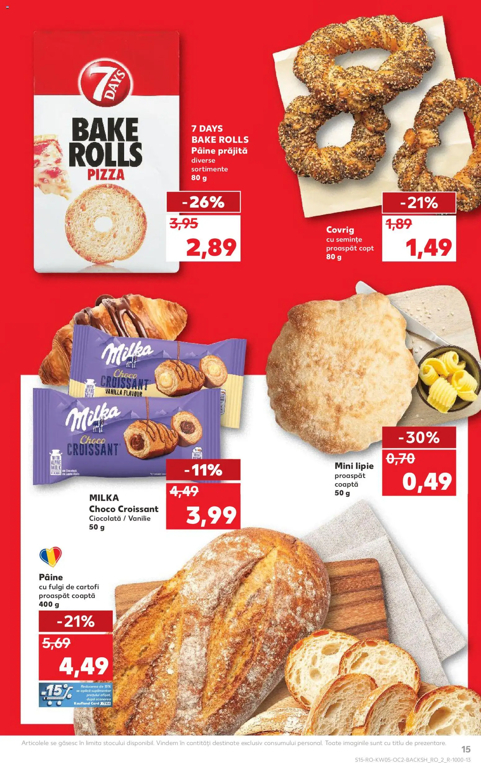 Catalog Kaufland 28 Ianuarie - 2 Februarie 2026 | Pagina 15 | Produse: Pâine, Ciocolată, Pizza, Fulgi