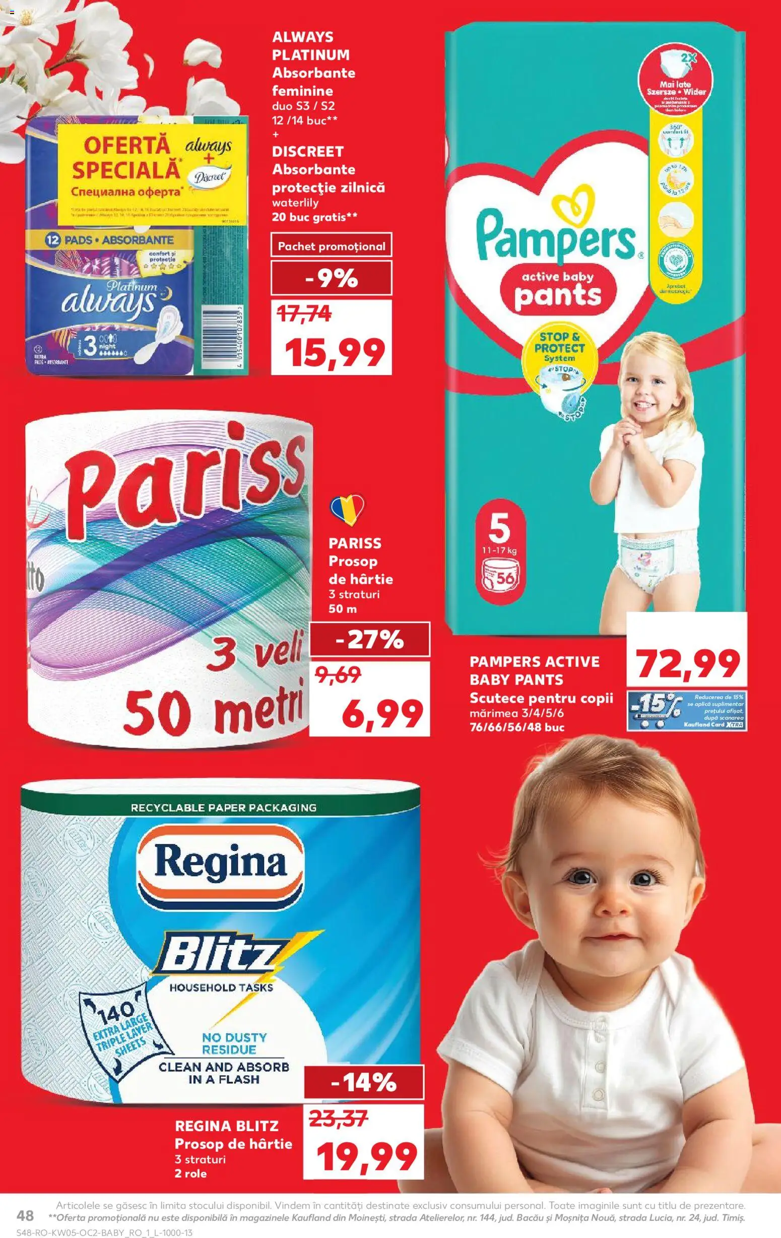 Catalog Kaufland 28 Ianuarie - 2 Februarie 2026 | Pagina 48 | Produse: Pirinç gevreği, Role, Absorbante, Scutece
