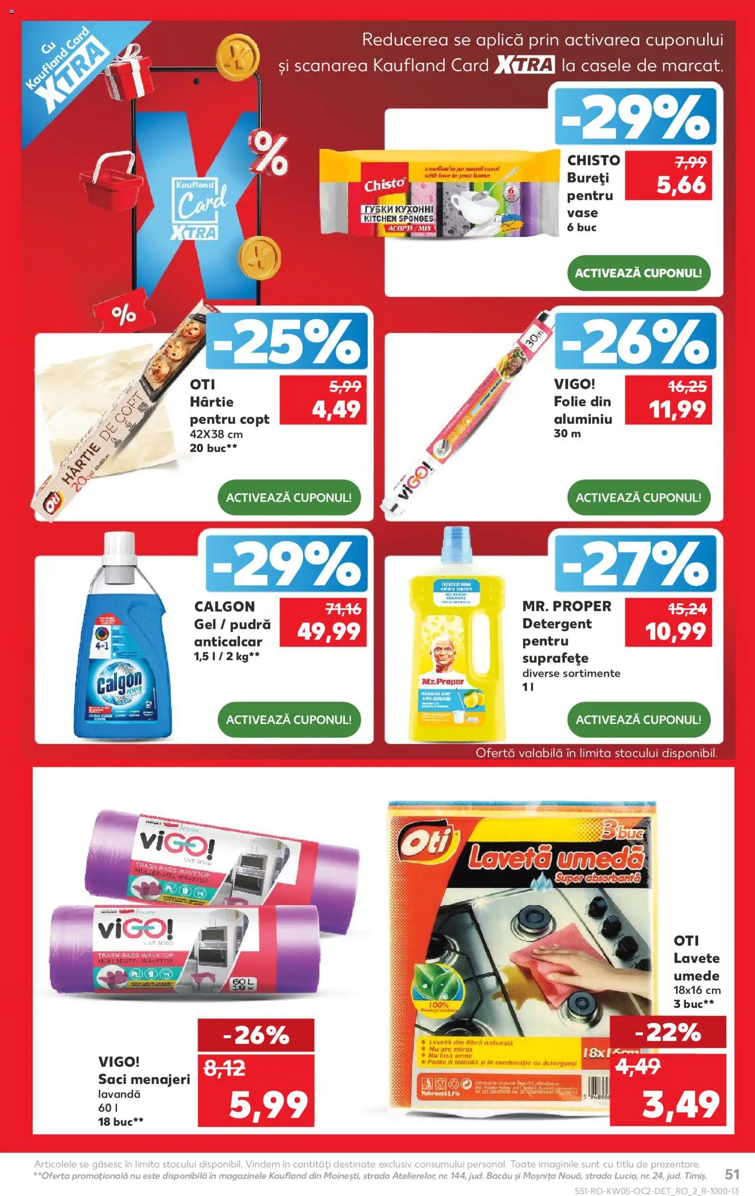 Catalog Kaufland 28 Ianuarie - 2 Februarie 2026 | Pagina 51 | Produse: Saci menajeri, Detergent, Lavete, Absorbante