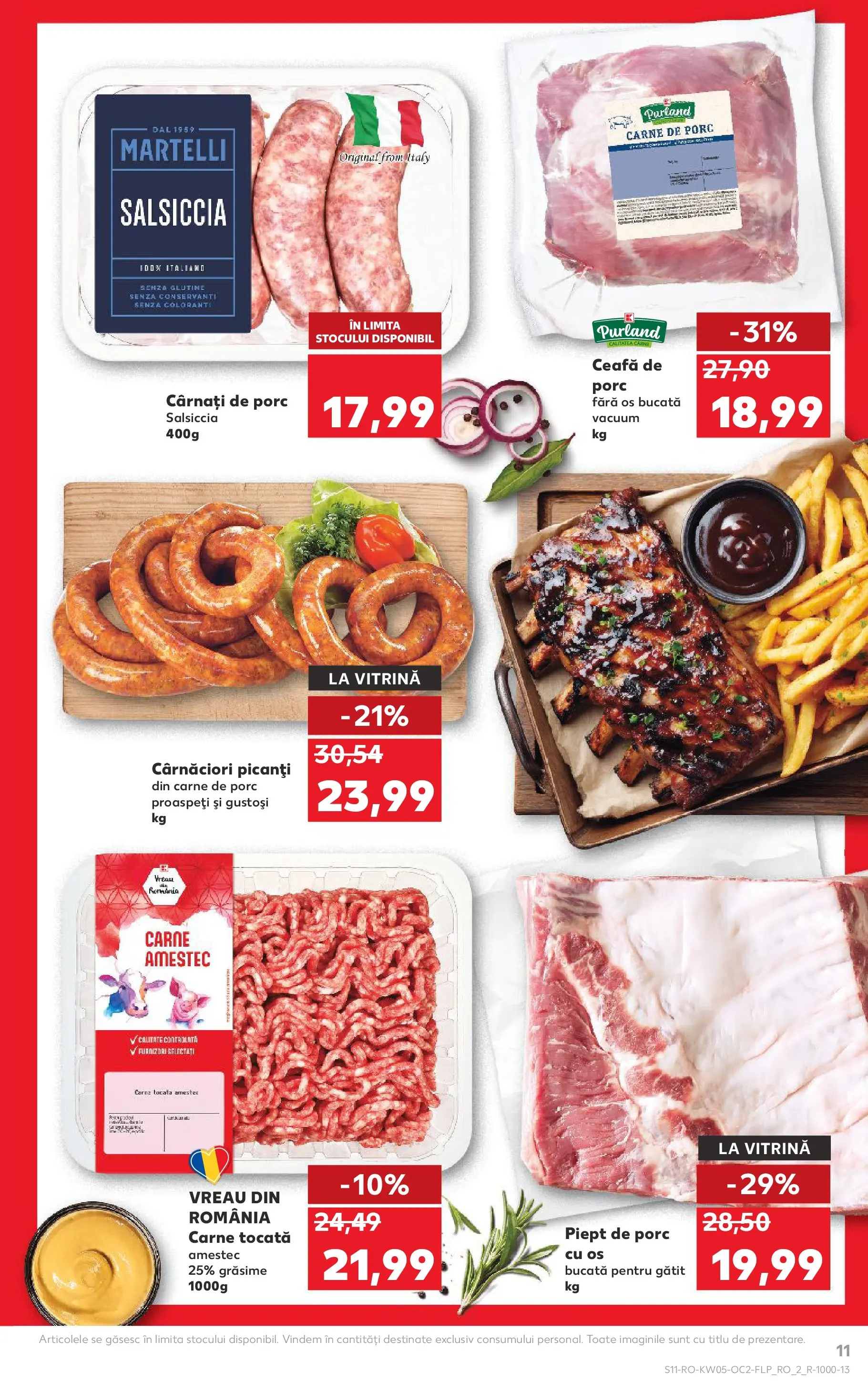 Catalog Kaufland 28 Ianuarie - 2 Februarie 2026 | Pagina 11 | Produse: Vitrină, Carne De Porc, Carne tocată, Cârnați