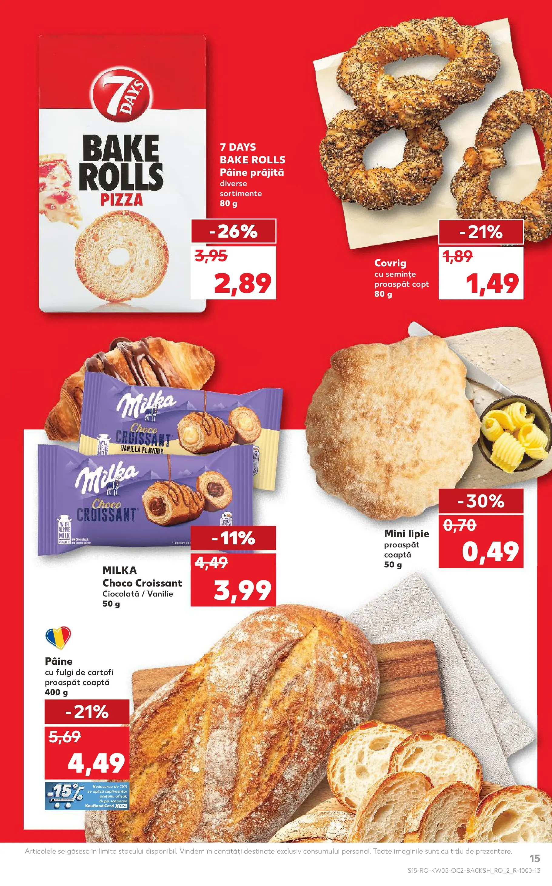 Catalog Kaufland 28 Ianuarie - 2 Februarie 2026 | Pagina 15 | Produse: Pâine, Ciocolată, Pizza, Cartofi