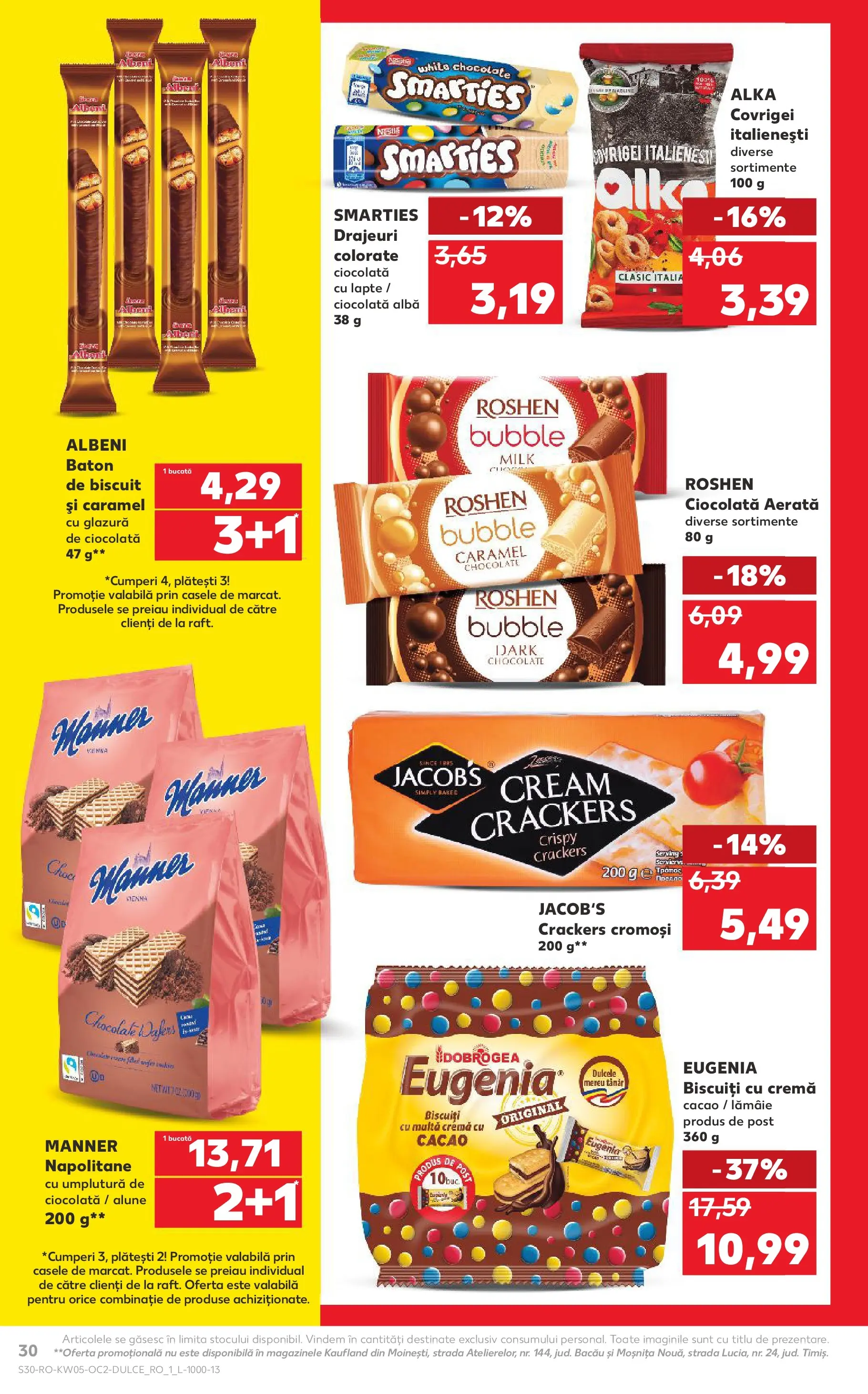 Catalog Kaufland 28 Ianuarie - 2 Februarie 2026 | Pagina 30 | Produse: Napolitane, Covrigei, Cremă, Ciocolată