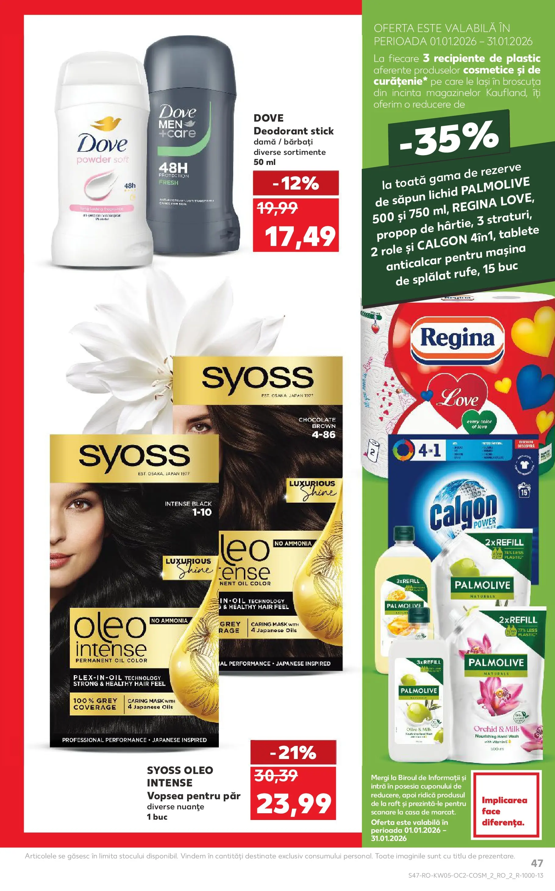 Catalog Kaufland 28 Ianuarie - 2 Februarie 2026 | Pagina 47 | Produse: Vopsea, Role, Recipiente, Deodorant