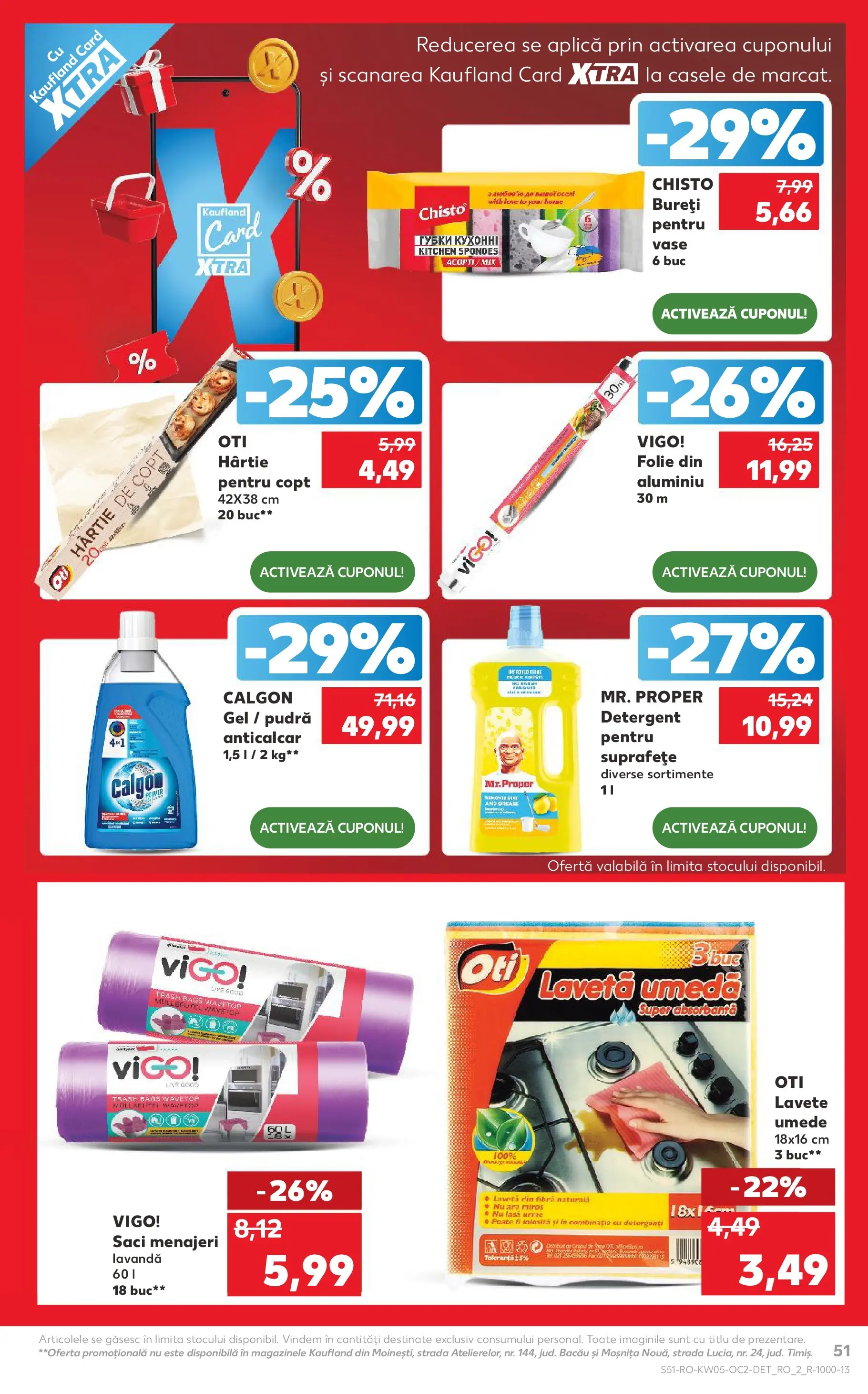 Catalog Kaufland 28 Ianuarie - 2 Februarie 2026 | Pagina 51 | Produse: Saci menajeri, Pudră, Detergent, Lavete
