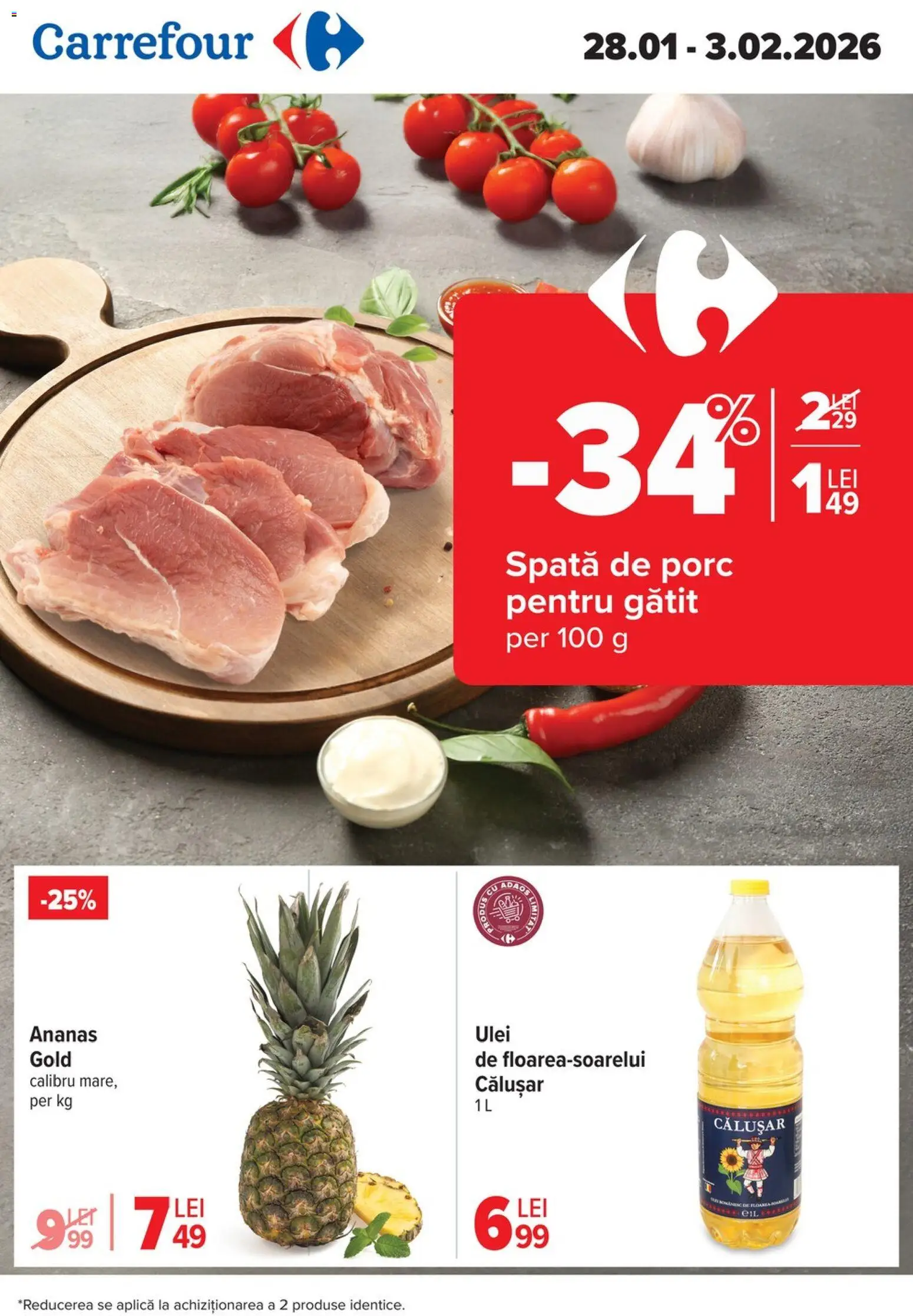 Catalog Carrefour 28 Ianuarie - 2 Februarie 2026 | Pagina 1 | Produse: Ulei, Ananas