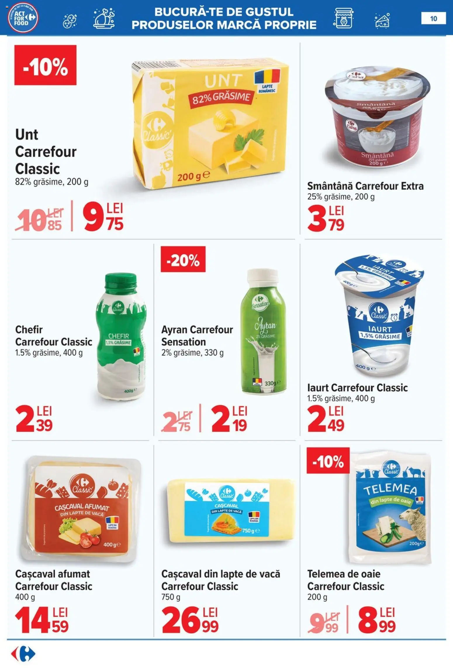 Catalog Carrefour 28 Ianuarie - 2 Februarie 2026 | Pagina 10 | Produse: Cașcaval, Lapte, Iaurt, Smântână