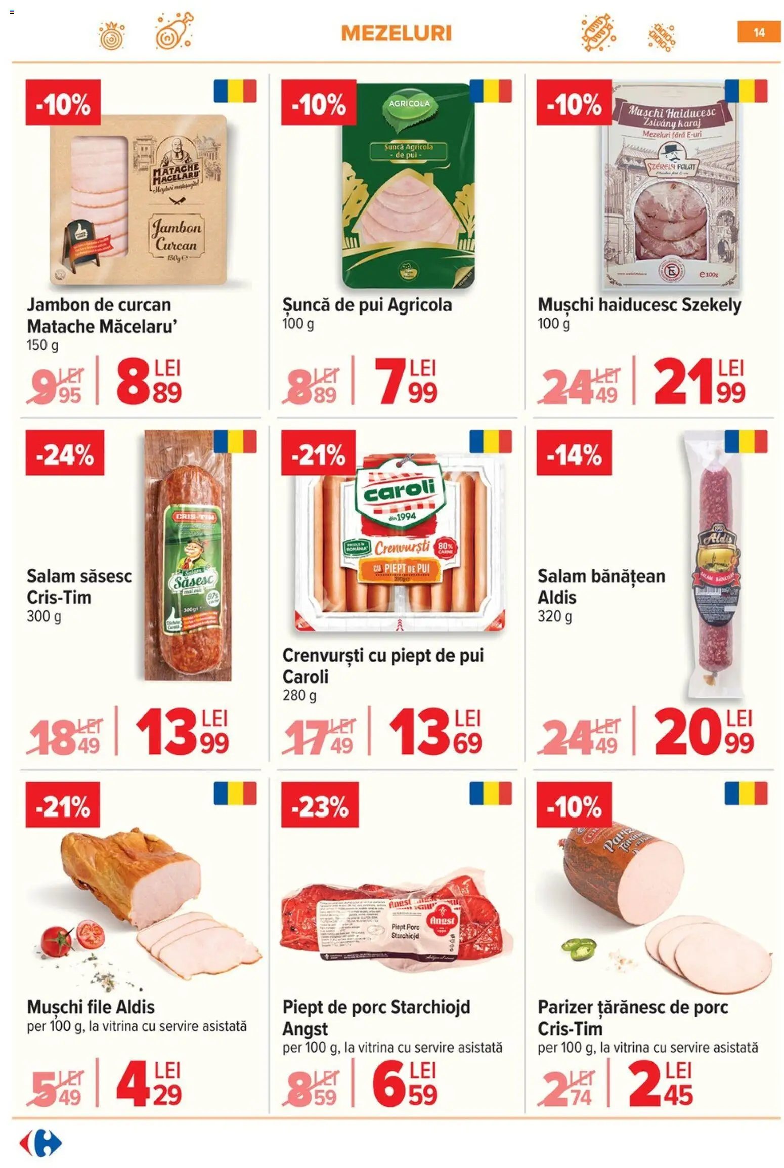 Catalog Carrefour 28 Ianuarie - 2 Februarie 2026 | Pagina 14 | Produse: Filtre kahve makinesi, Crenvurști, Salam, Șuncă