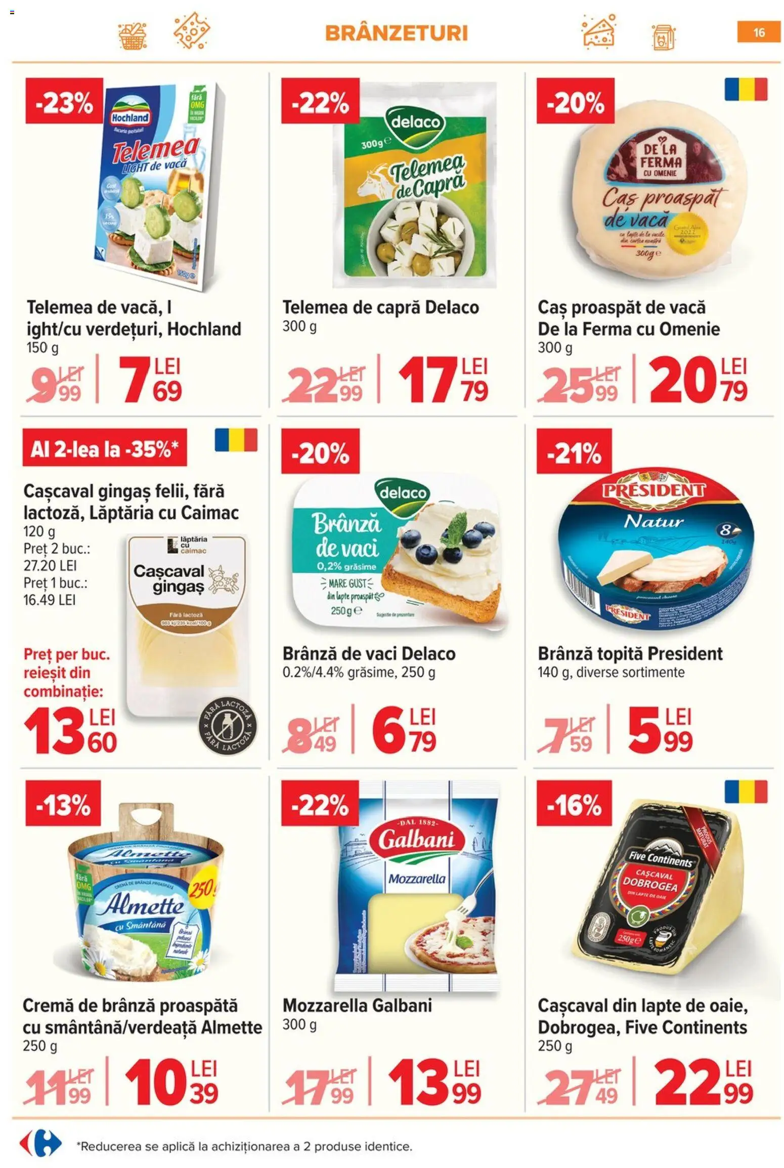 Catalog Carrefour 28 Ianuarie - 2 Februarie 2026 | Pagina 16 | Produse: Cașcaval, Mozzarella, Lapte, Smântână