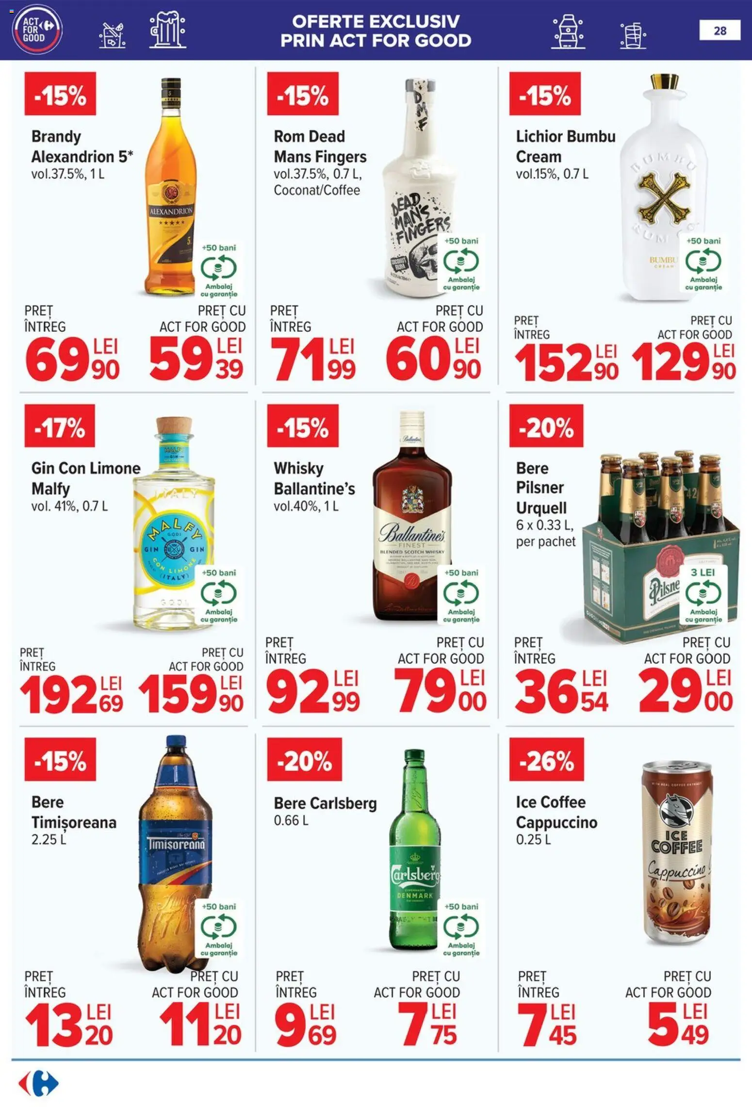 Catalog Carrefour 28 Ianuarie - 2 Februarie 2026 | Pagina 28 | Produse: Lichior, Bere, Rom, Gin