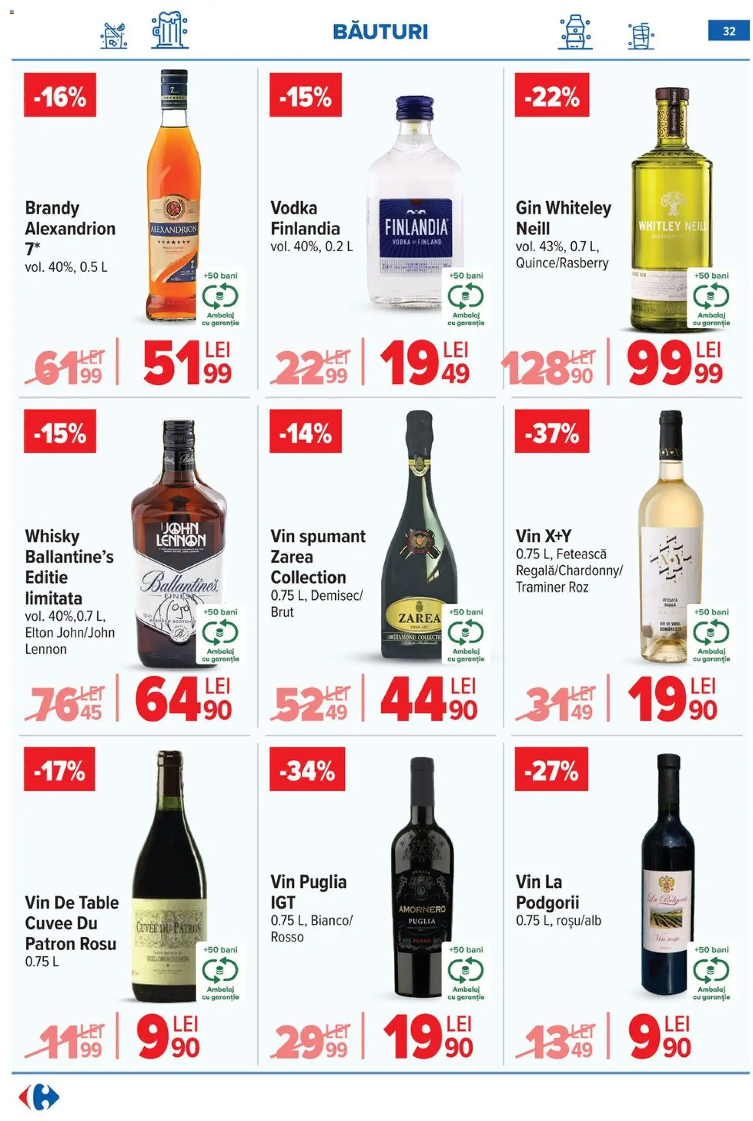 Catalog Carrefour 28 Ianuarie - 2 Februarie 2026 | Pagina 32 | Produse: Vin, Gin, Vodka
