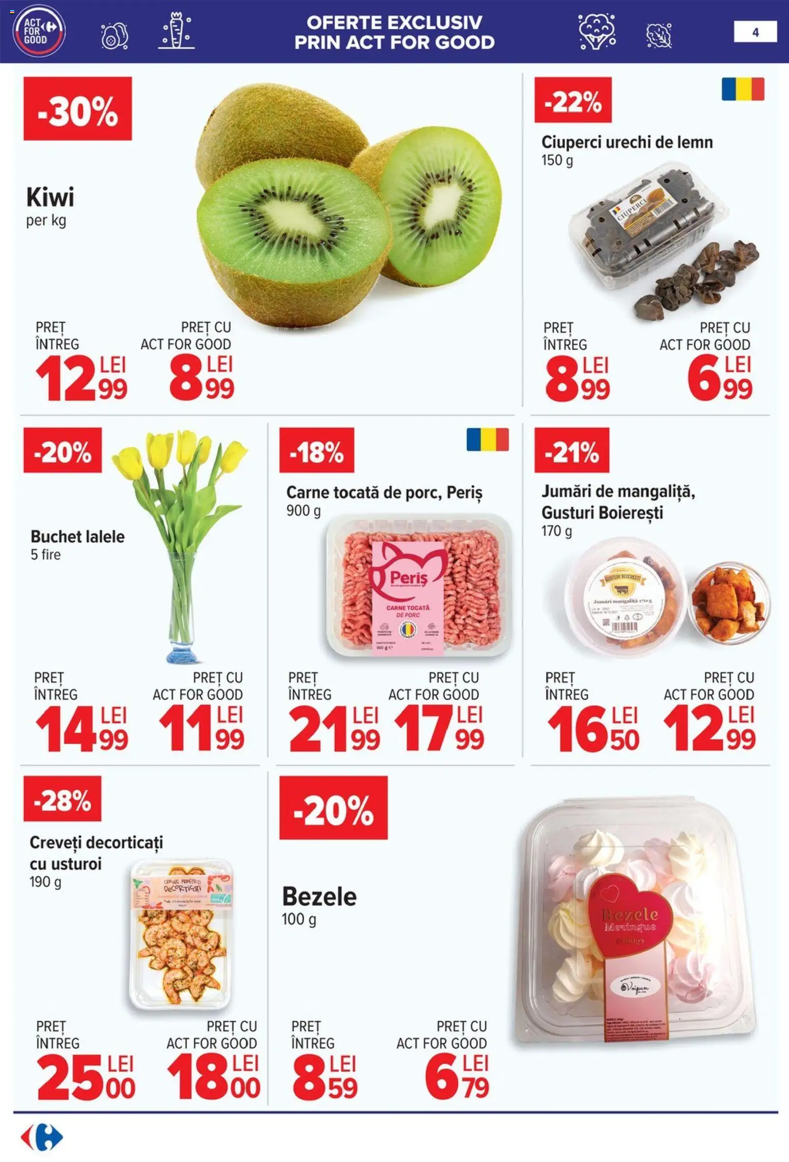 Catalog Carrefour 28 Ianuarie - 2 Februarie 2026 | Pagina 4 | Produse: Ciuperci, Carne tocată, Kiwi, Usturoi