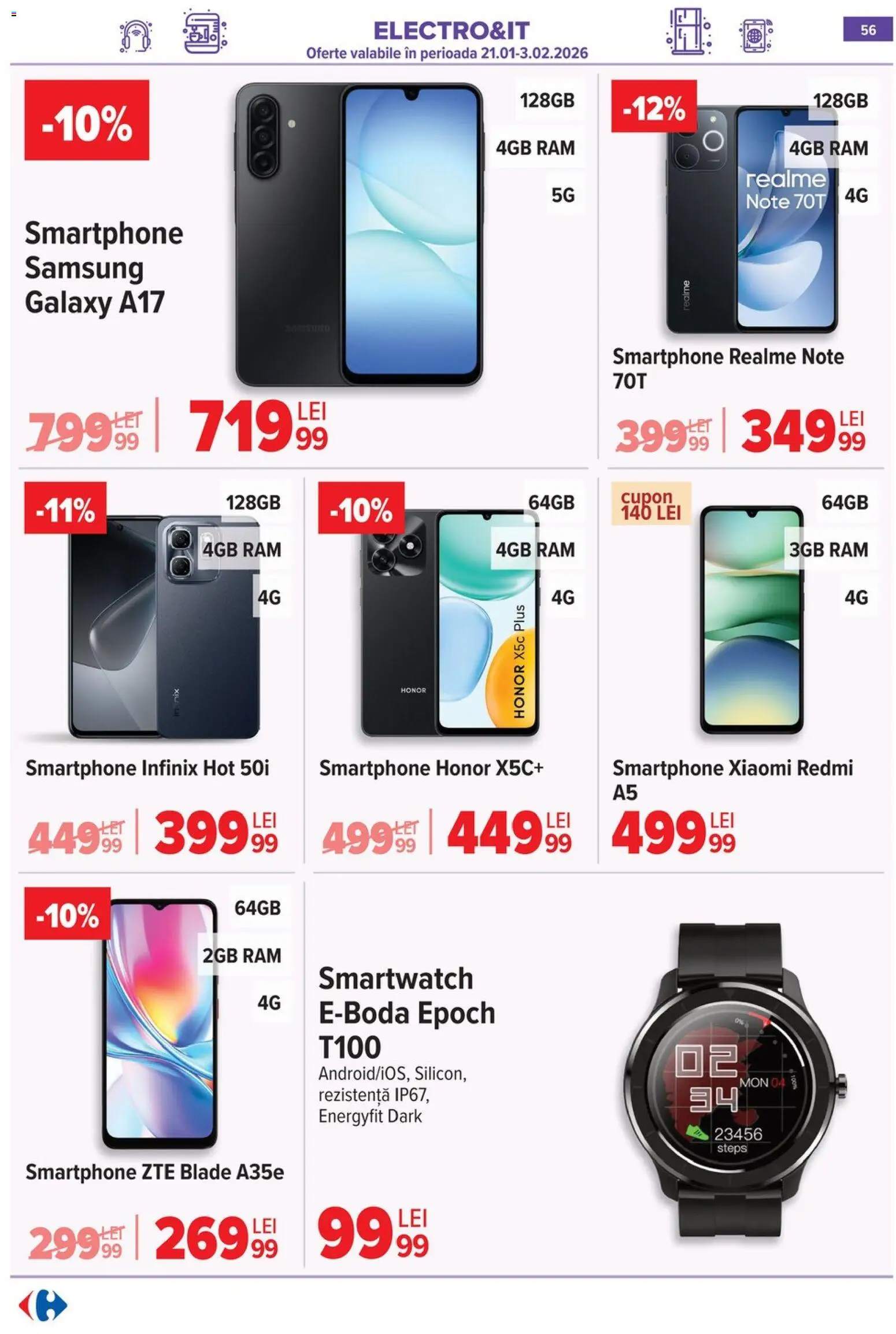 Catalog Carrefour 28 Ianuarie - 2 Februarie 2026 | Pagina 56 | Produse: Smartphone, Smartwatch