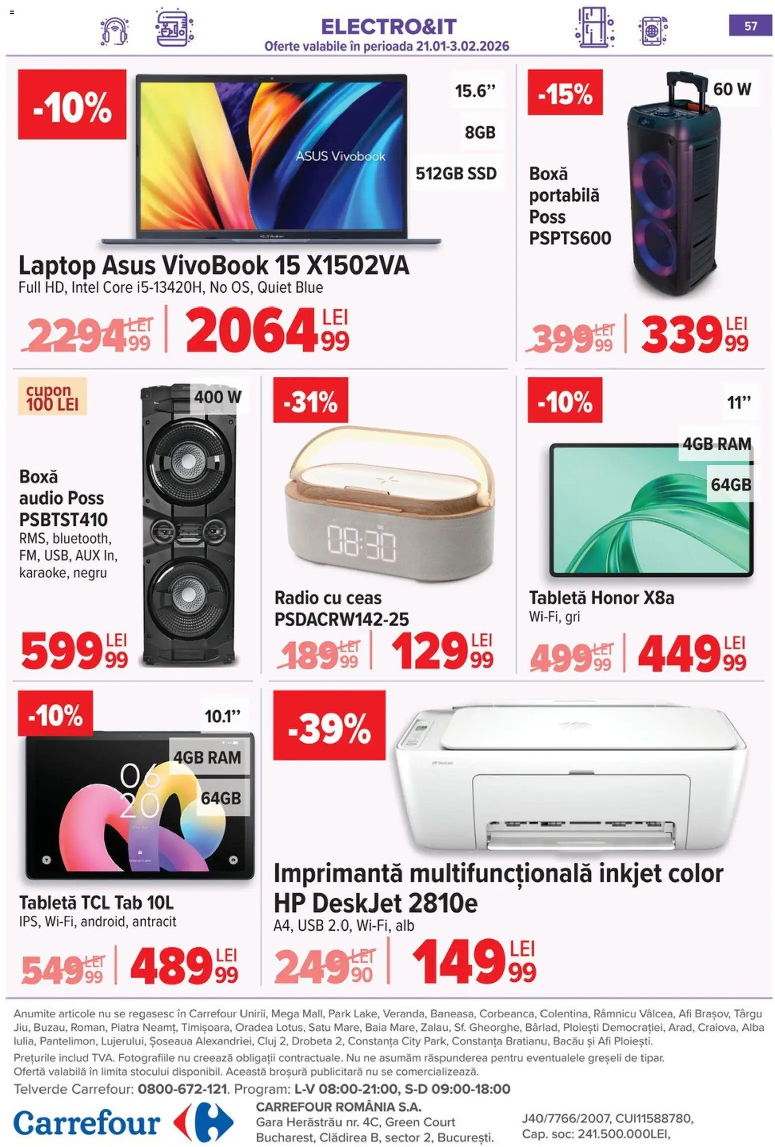 Catalog Carrefour 28 Ianuarie - 2 Februarie 2026 | Pagina 57 | Produse: Ceas, Audio, Radio, Usb