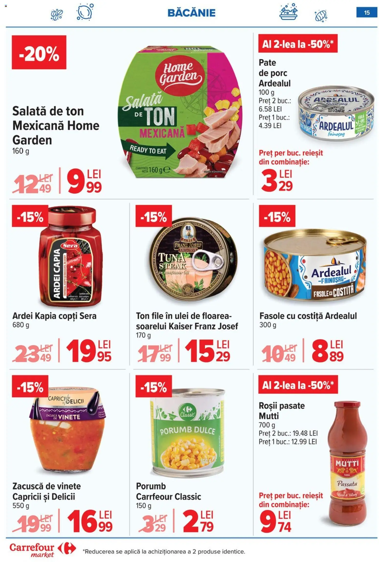 Catalog Carrefour 28 Ianuarie - 2 Februarie 2026 | Pagina 15 | Produse: Pate, Oțet, Porumb, Zacuscă