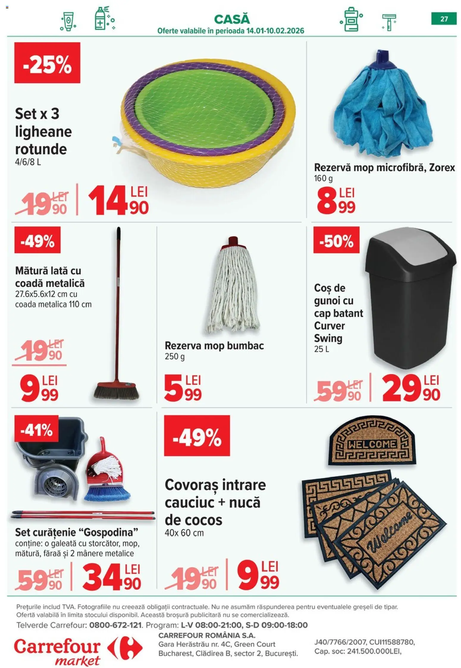 Catalog Carrefour 28 Ianuarie - 2 Februarie 2026 | Pagina 27 | Produse: Mop, Mătură, Coș, Bisiklet Aparatları