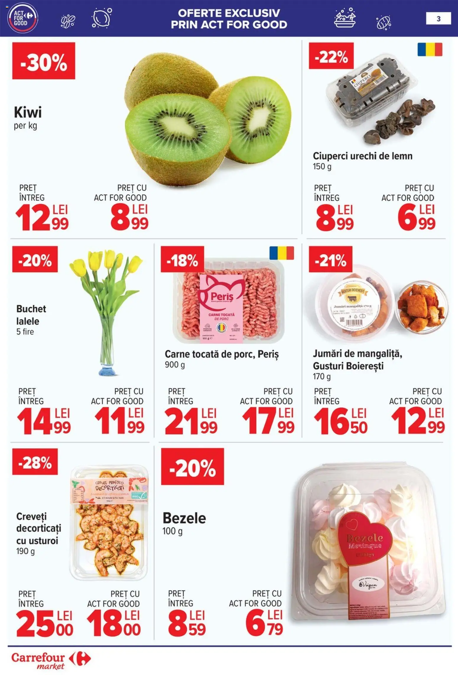 Catalog Carrefour 28 Ianuarie - 2 Februarie 2026 | Pagina 3 | Produse: Ciuperci, Carne tocată, Kiwi, Usturoi