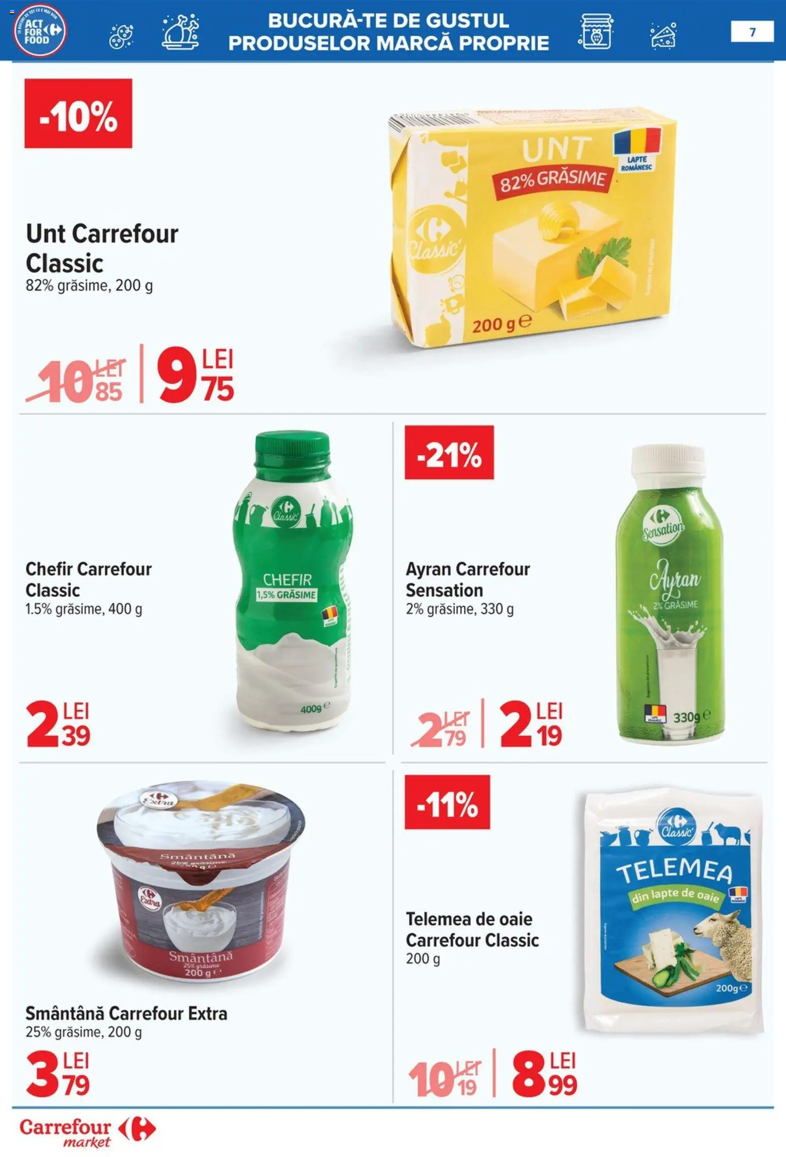 Catalog Carrefour 28 Ianuarie - 2 Februarie 2026 | Pagina 7 | Produse: Lapte, Unt, Smântână