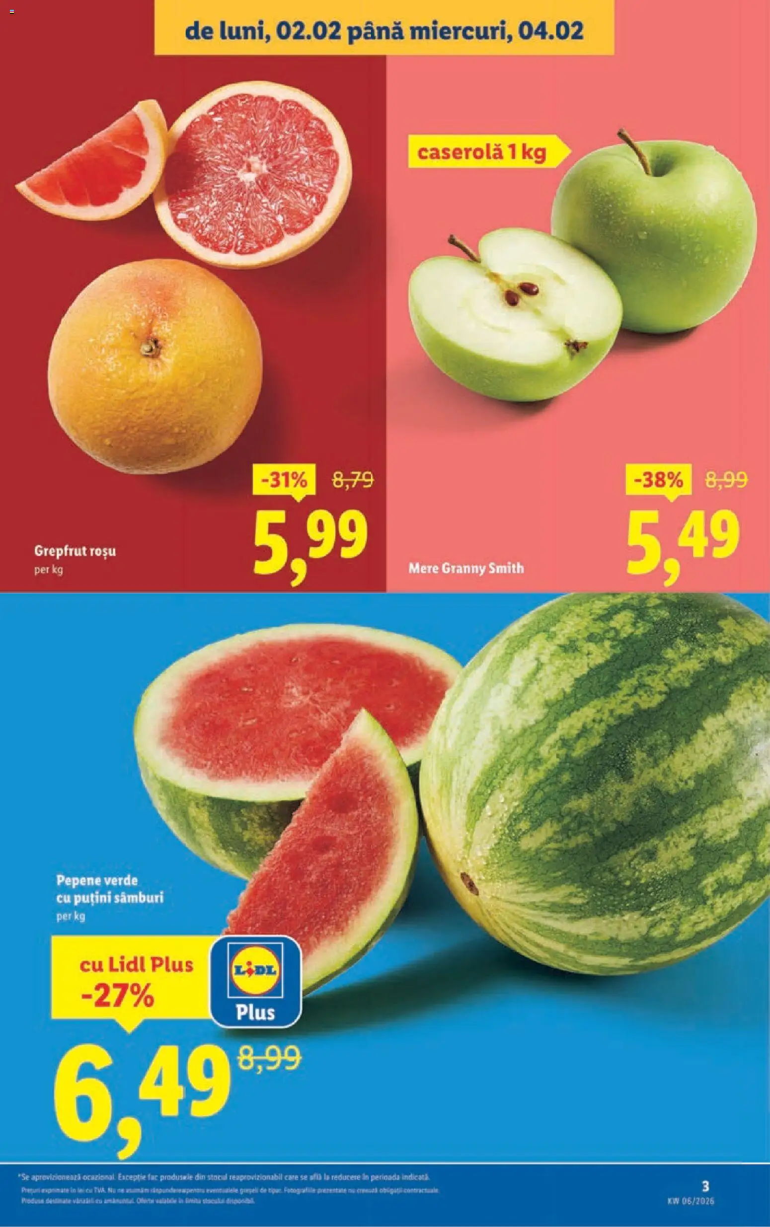 Catalog LIDL 2 - 7 Februarie 2026 | Pagina 3 | Produse: Pepene Verde, Mere, Grepfrut