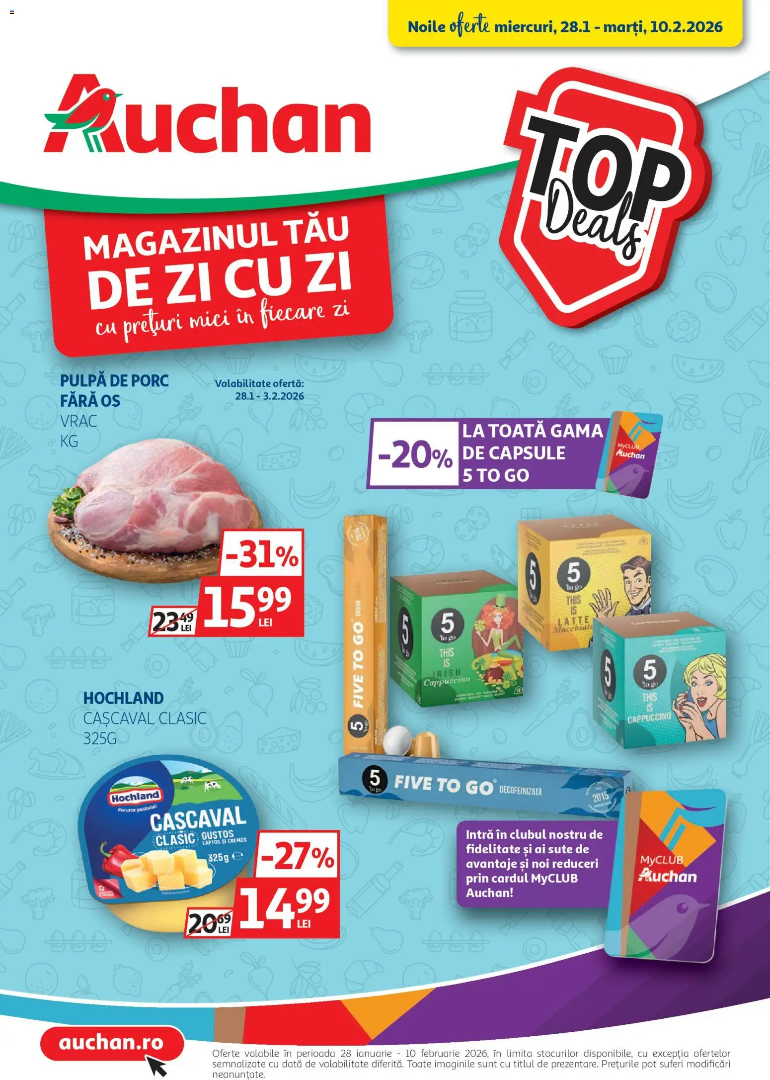 Catalog Auchan 28 Ianuarie - 9 Februarie 2026 | Pagina 1 | Produse: Cașcaval, Mici