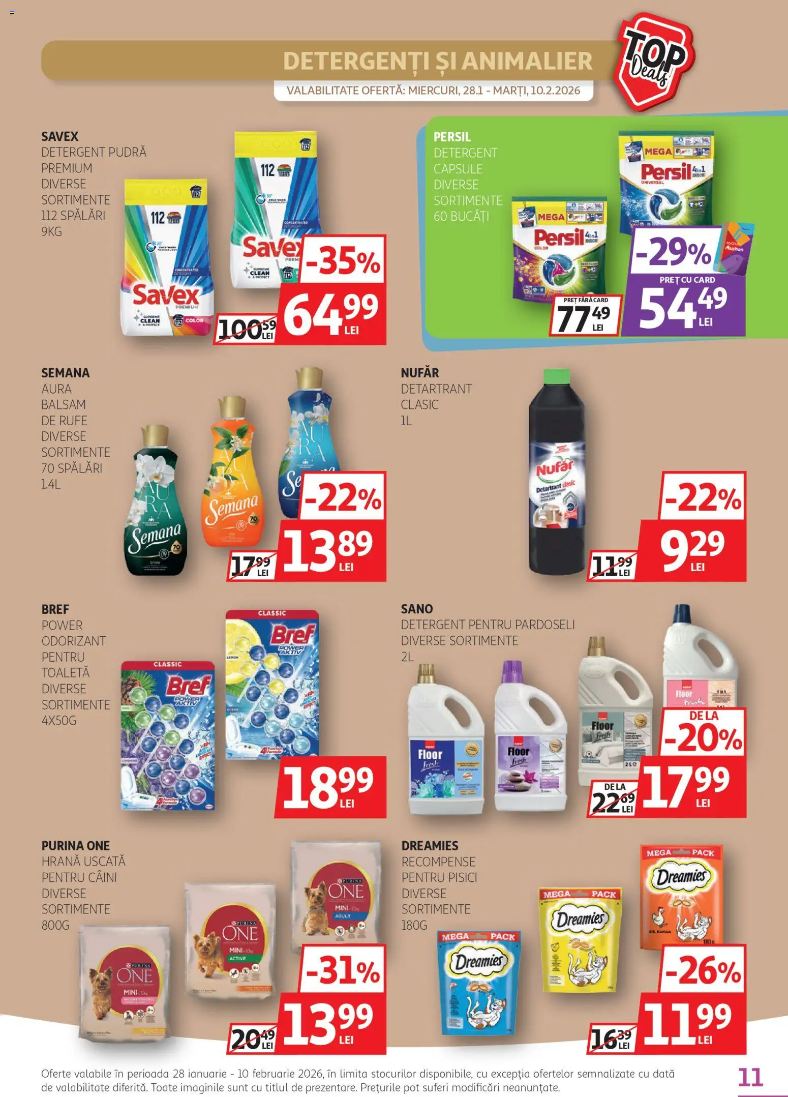 Catalog Auchan 28 Ianuarie - 9 Februarie 2026 | Pagina 11 | Produse: Toaletă, Pudră, Balsam, Detergent