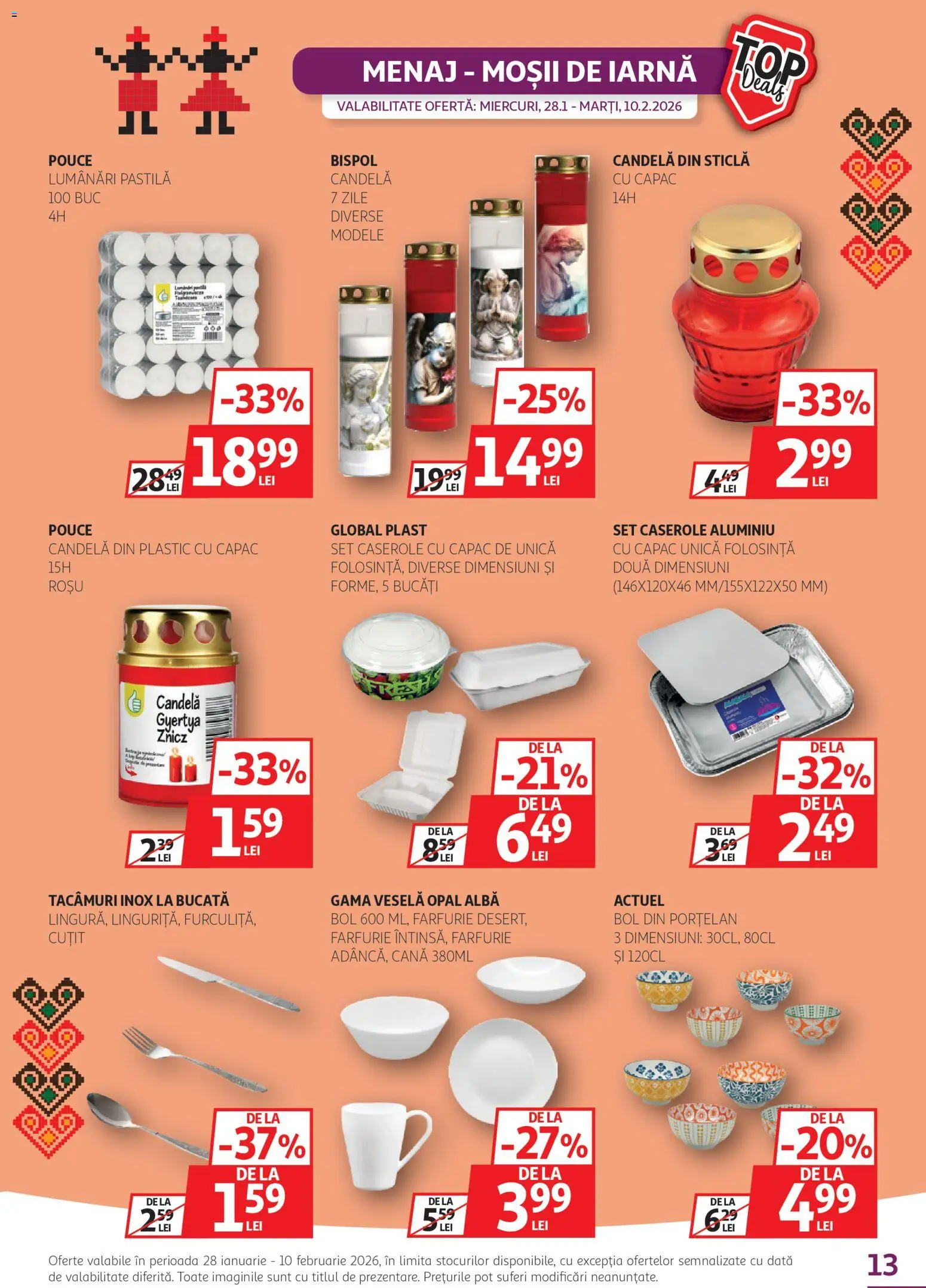 Catalog Auchan 28 Ianuarie - 9 Februarie 2026 | Pagina 13 | Produse: Caserole, Bol, Cuțit, Farfurie
