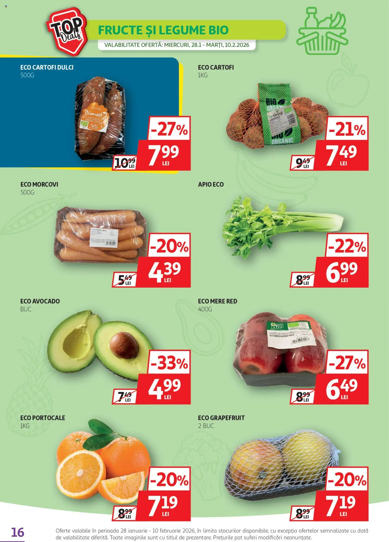 Catalog Auchan 28 Ianuarie - 9 Februarie 2026 | Pagina 16 | Produse: Taneli organik hardal, Morcovi, Avocado, Cartofi