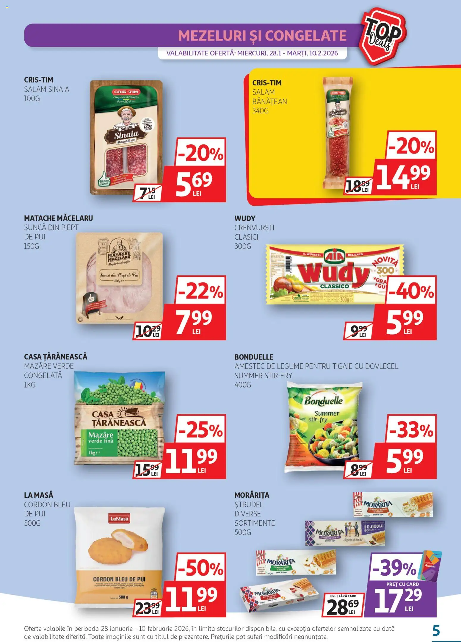 Catalog Auchan 28 Ianuarie - 9 Februarie 2026 | Pagina 5 | Produse: Hacıyatmaz Kedi Oyuncağı, Cordon bleu, Ștrudel, Legume