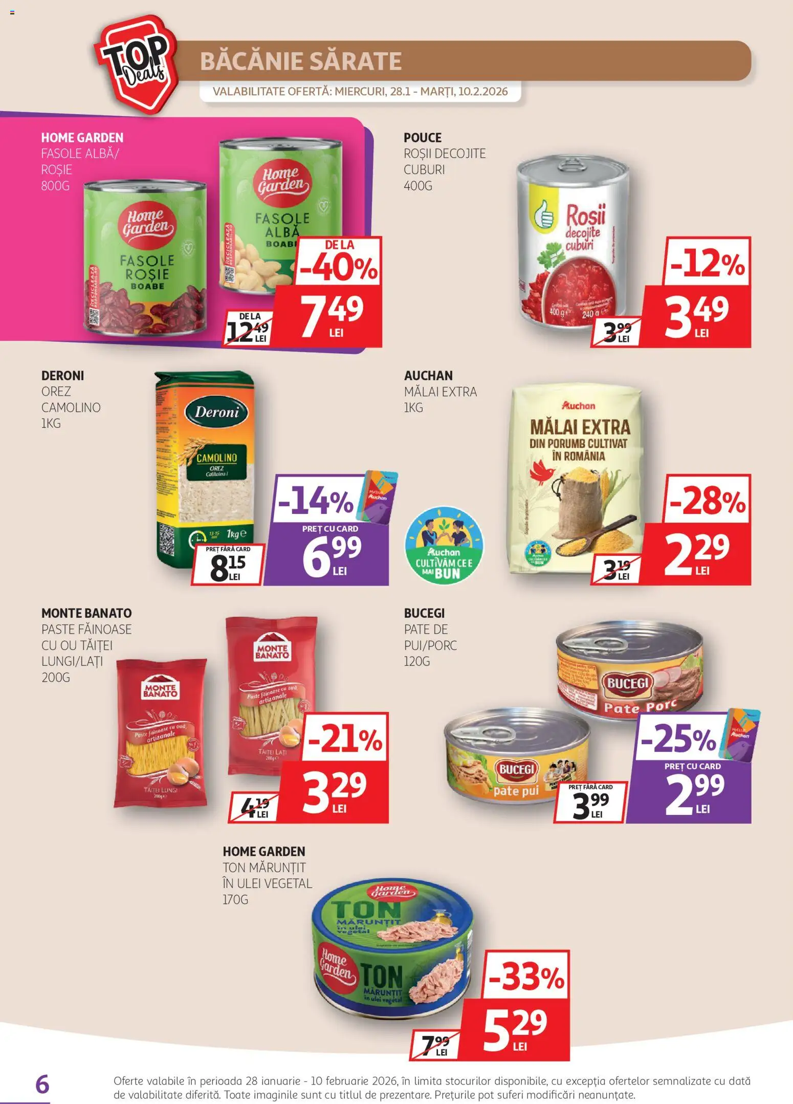 Catalog Auchan 28 Ianuarie - 9 Februarie 2026 | Pagina 6 | Produse: Pate, Ulei, Orez, Paste