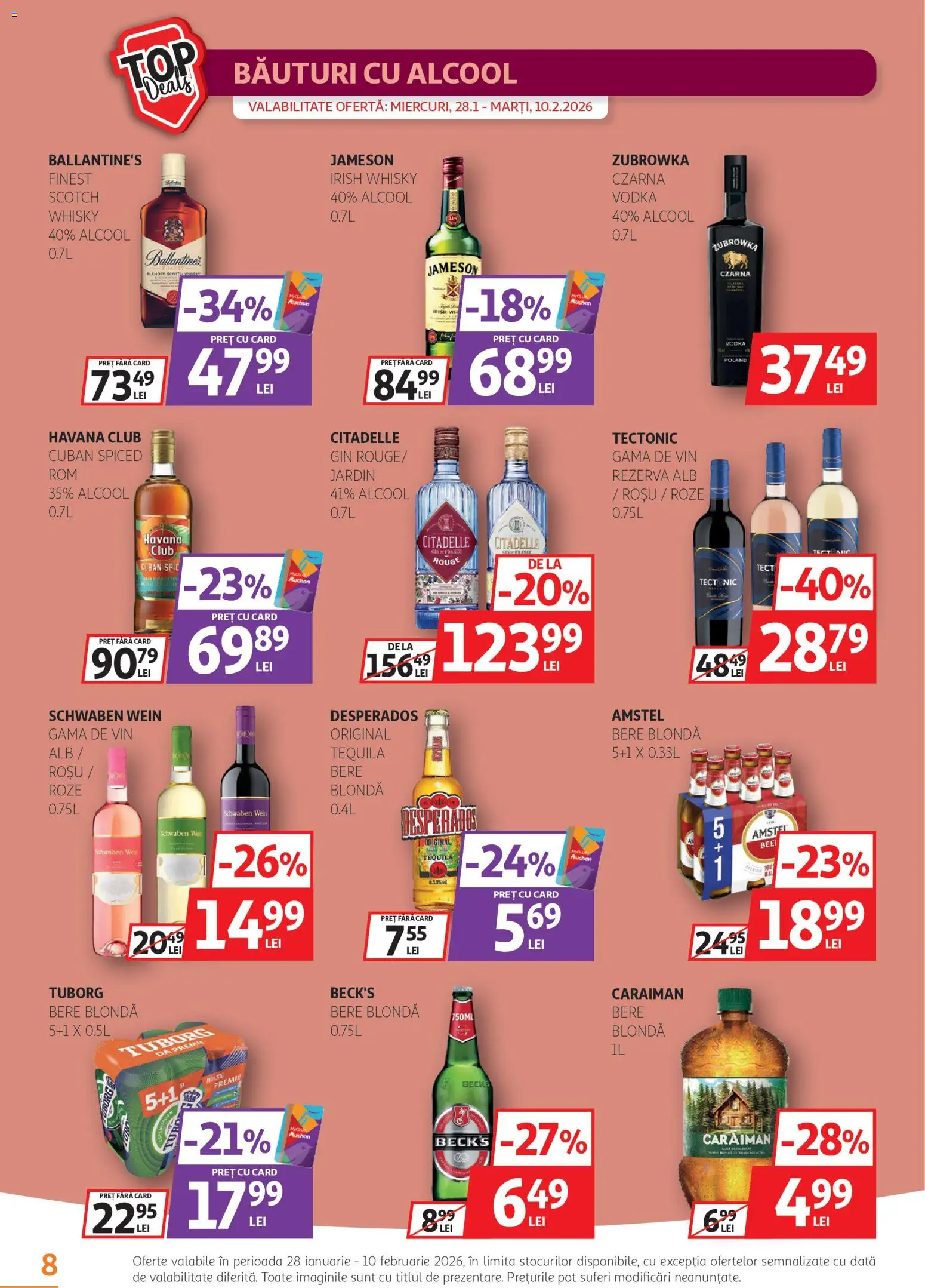 Catalog Auchan 28 Ianuarie - 9 Februarie 2026 | Pagina 8 | Produse: Eğitim çantaları, Vin, Bere, Vodka