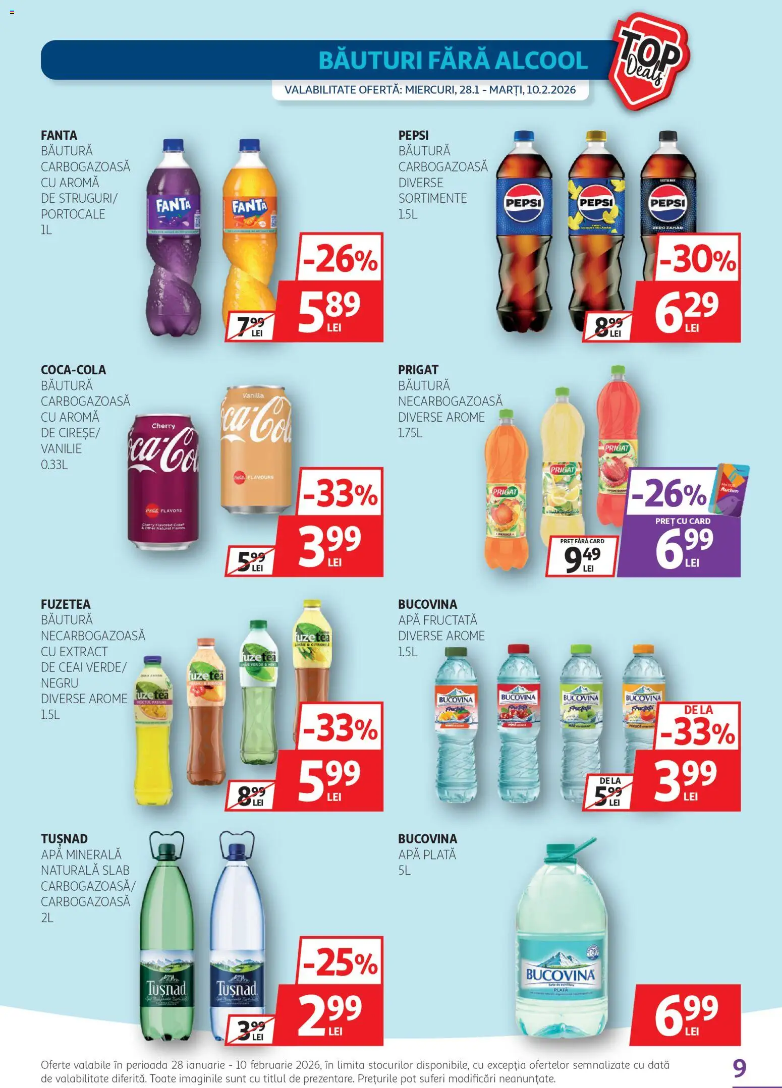 Catalog Auchan 28 Ianuarie - 9 Februarie 2026 | Pagina 9 | Produse: Yazı tahtası kalemi, Portocale, Ceai, Apă