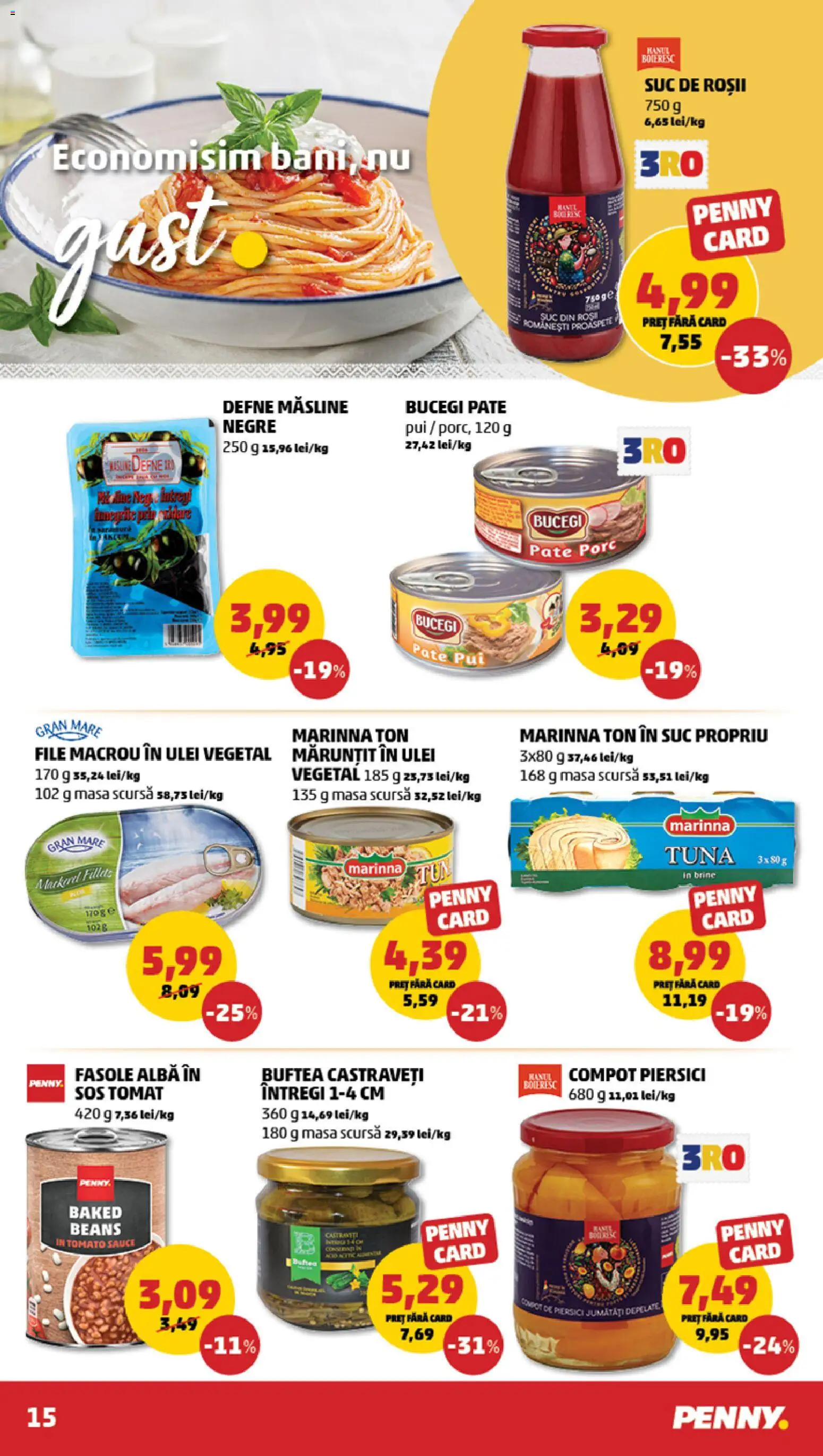 Catalog PENNY Market 28 Ianuarie - 2 Februarie 2026 | Pagina 15 | Produse: Roșii, Castraveți, Fasole albă, Sos