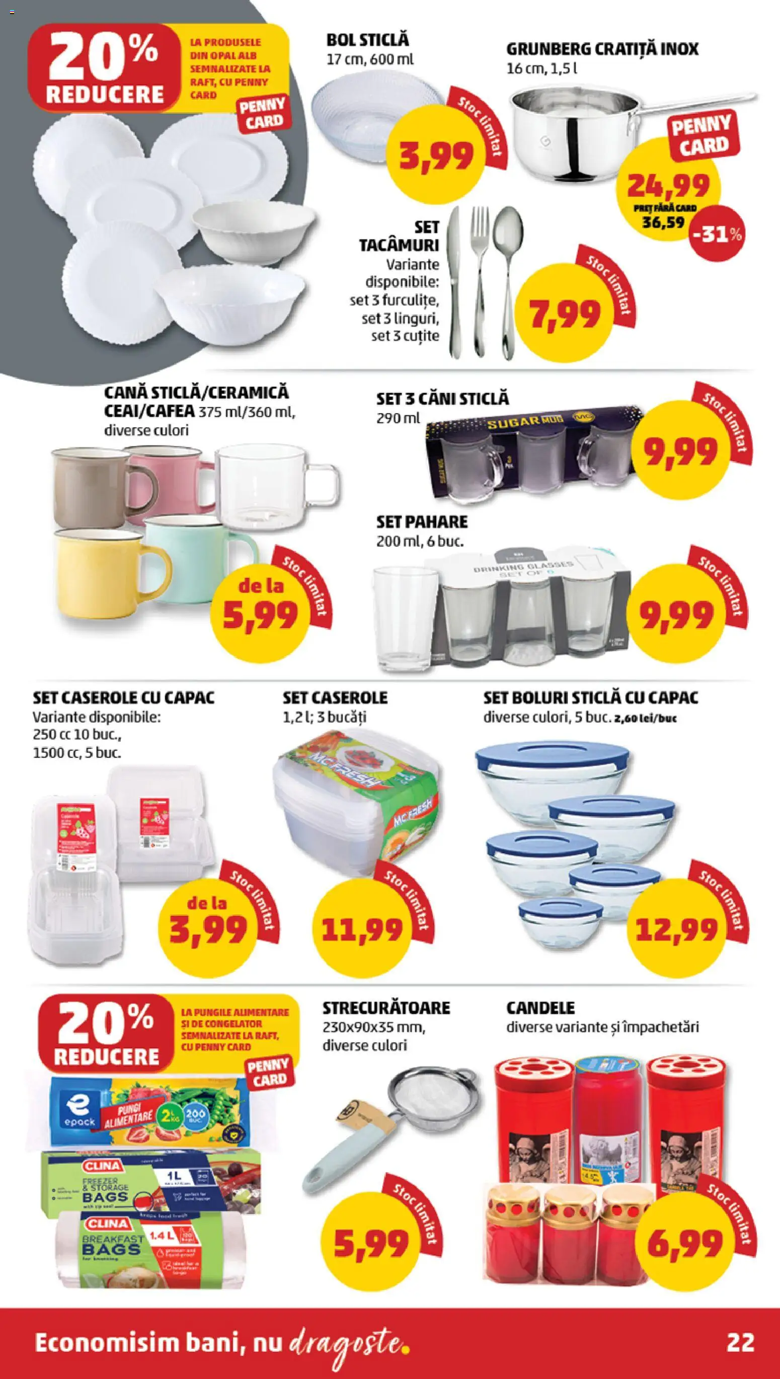 Catalog PENNY Market 28 Ianuarie - 2 Februarie 2026 | Pagina 22 | Produse: Pahare, Cratiță, Caserole, Bol